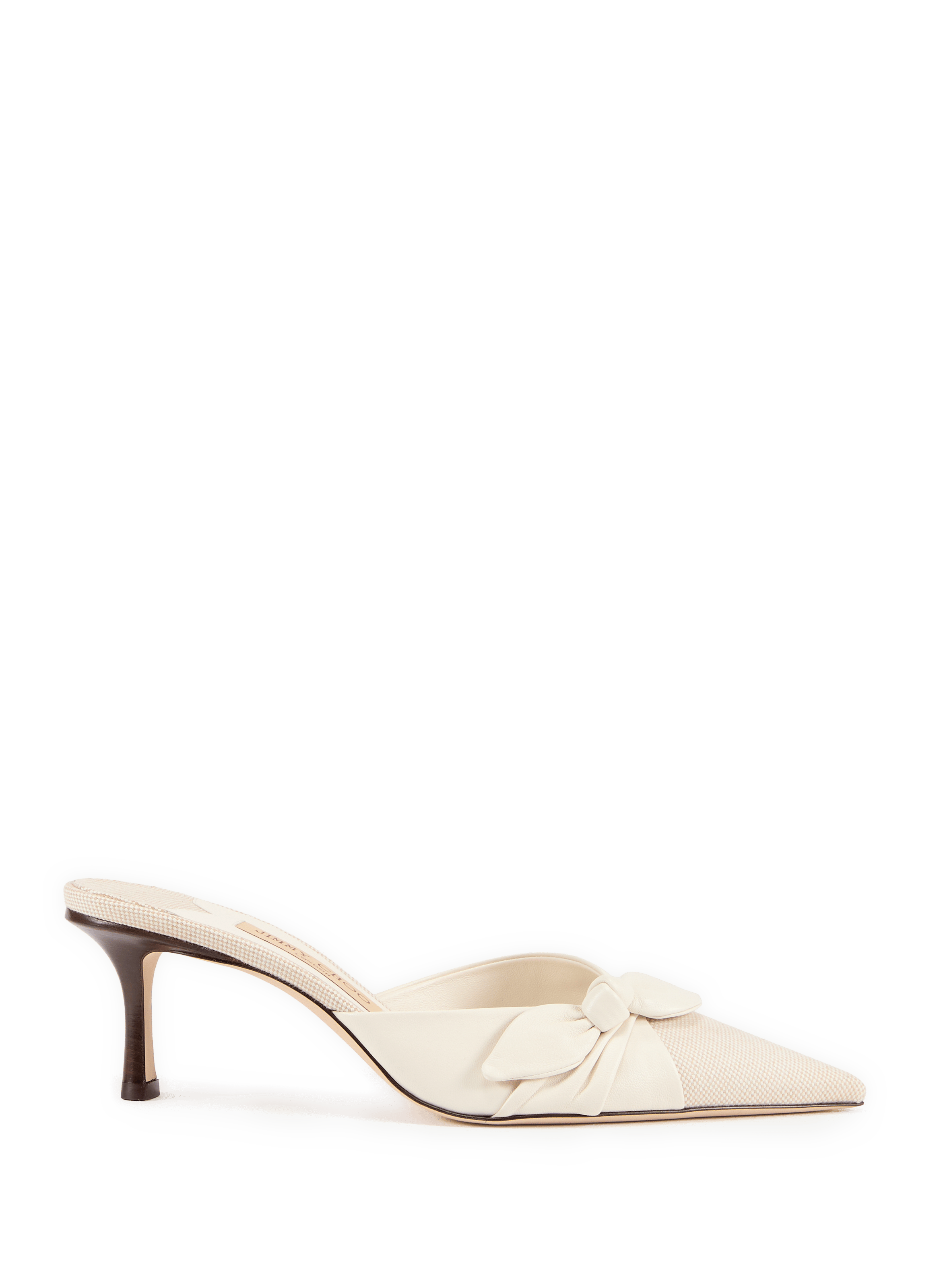 Livi 65 canvas and leather heeled mules JIMMY CHOO Beige