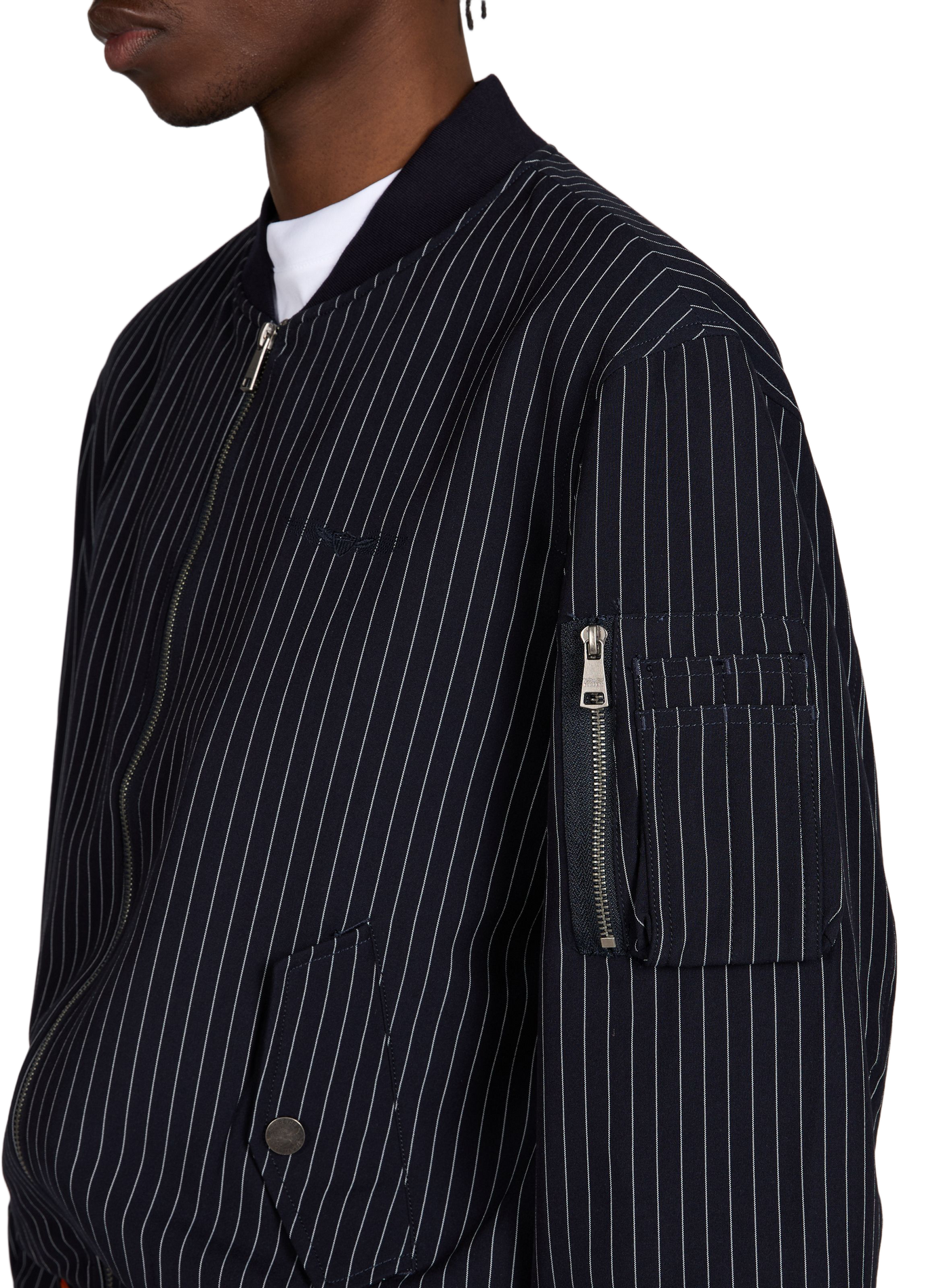 Canlow Striped Bomber Jacket BOMBERS ORIGINAL Blue