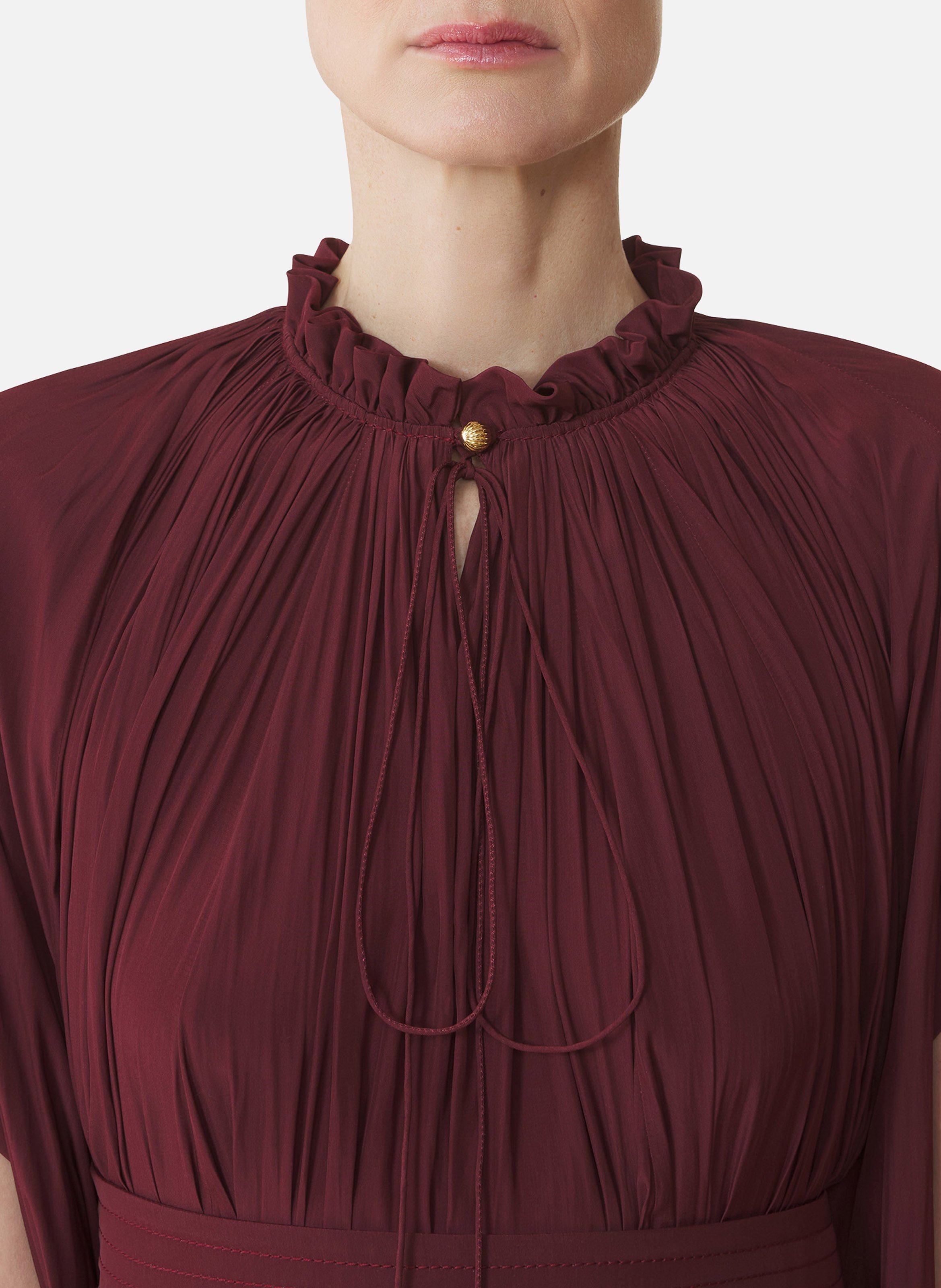 Robe courte en charmeuse LANVIN Rouge