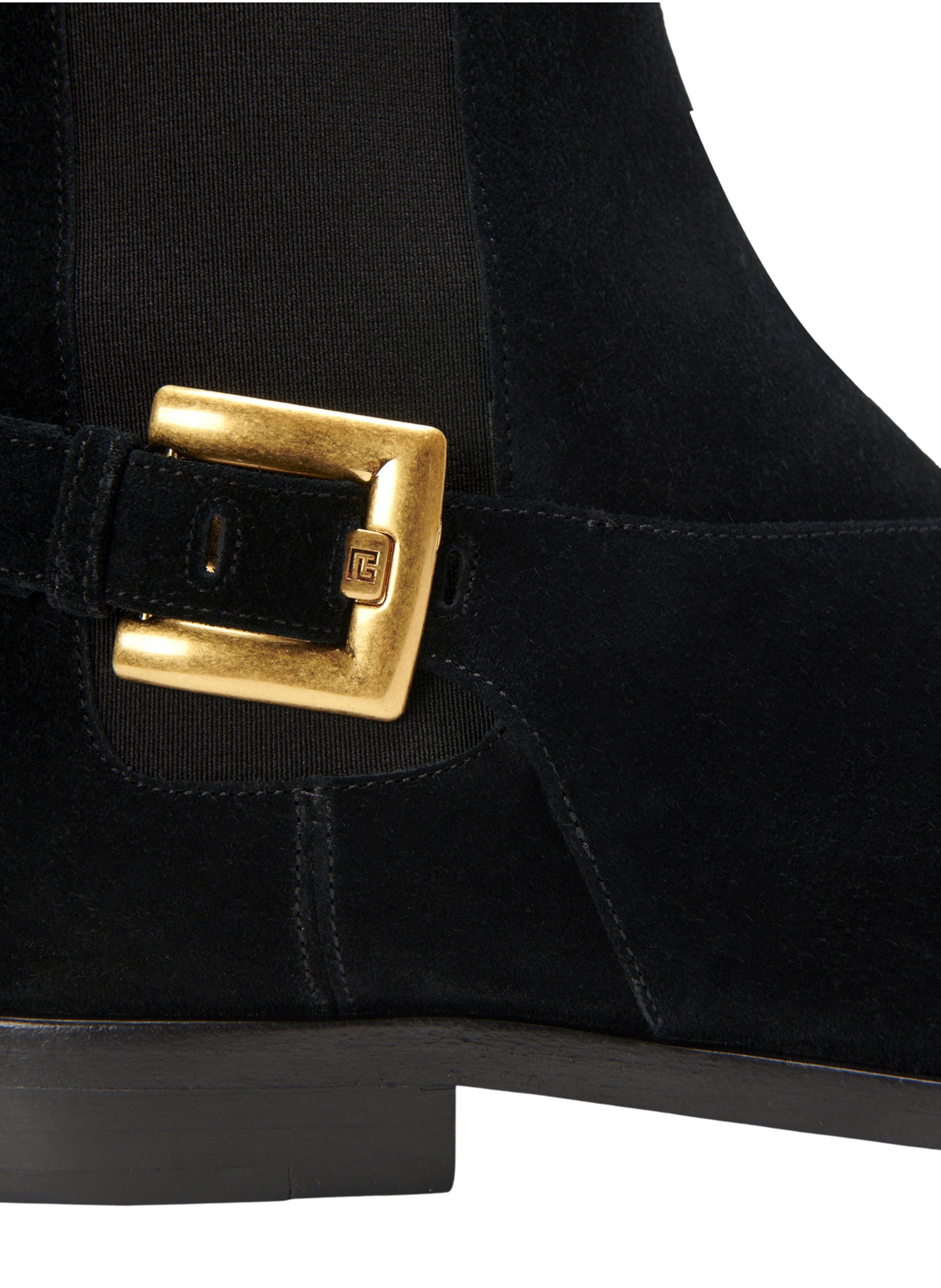 Boots chelsea anthem en cuir suédé BALMAIN Noir
