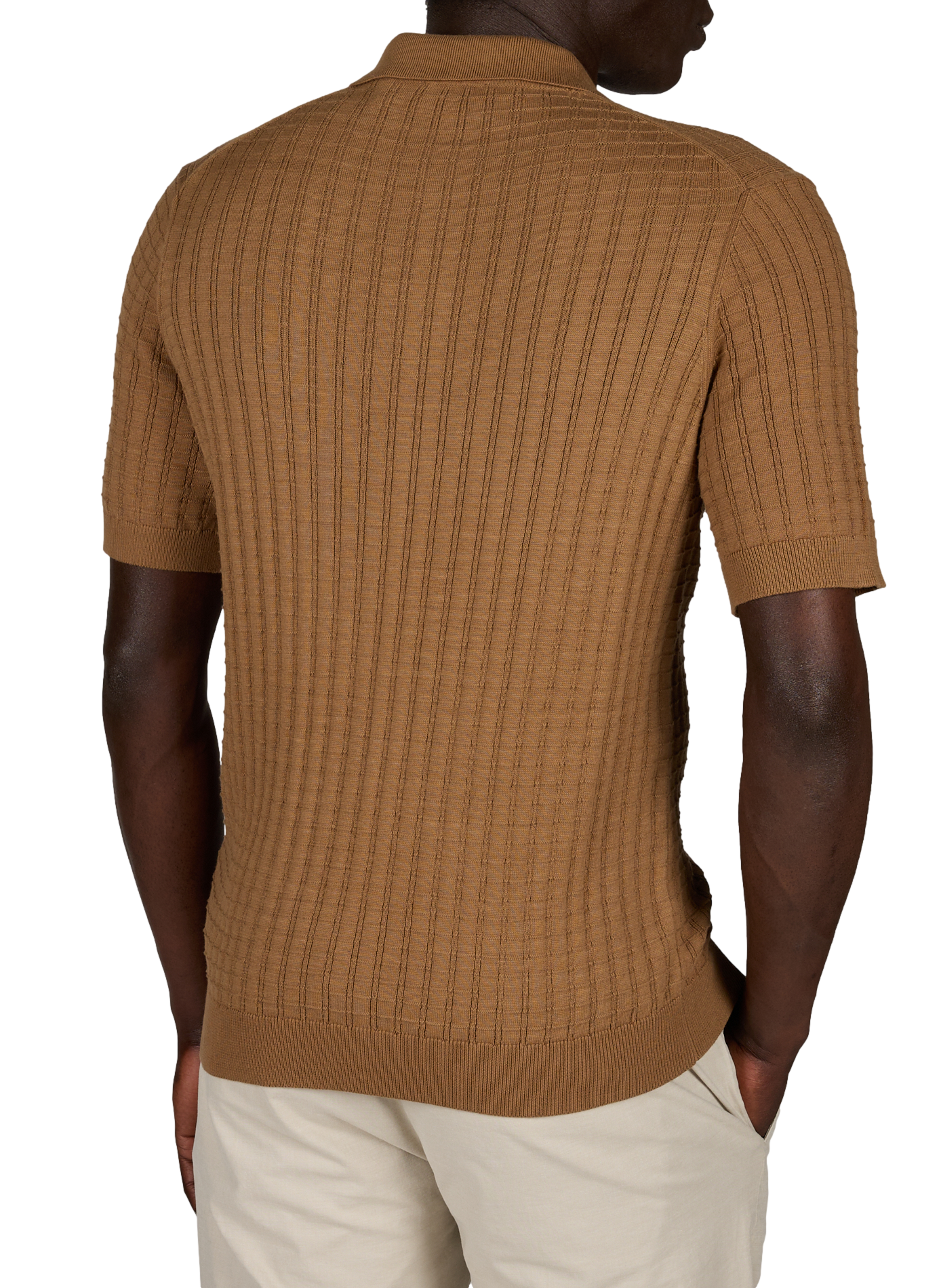 Polo aus strukturiertem Baumwollstrick PIERRE CARDIN Braun
