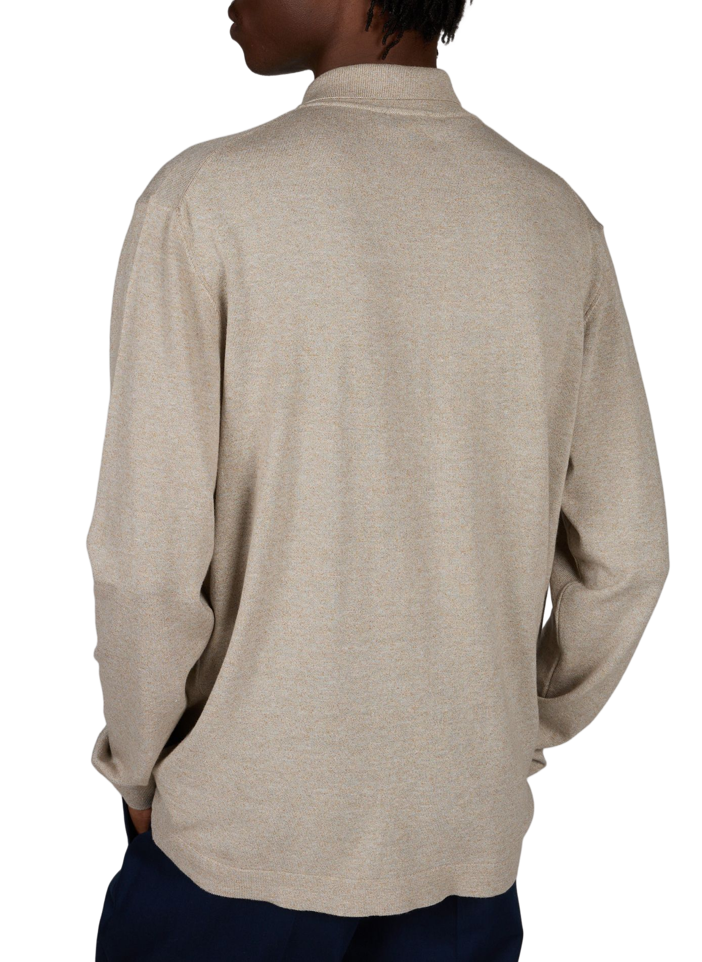 Classic V-neck cotton knit cardigan FACONNABLE Beige