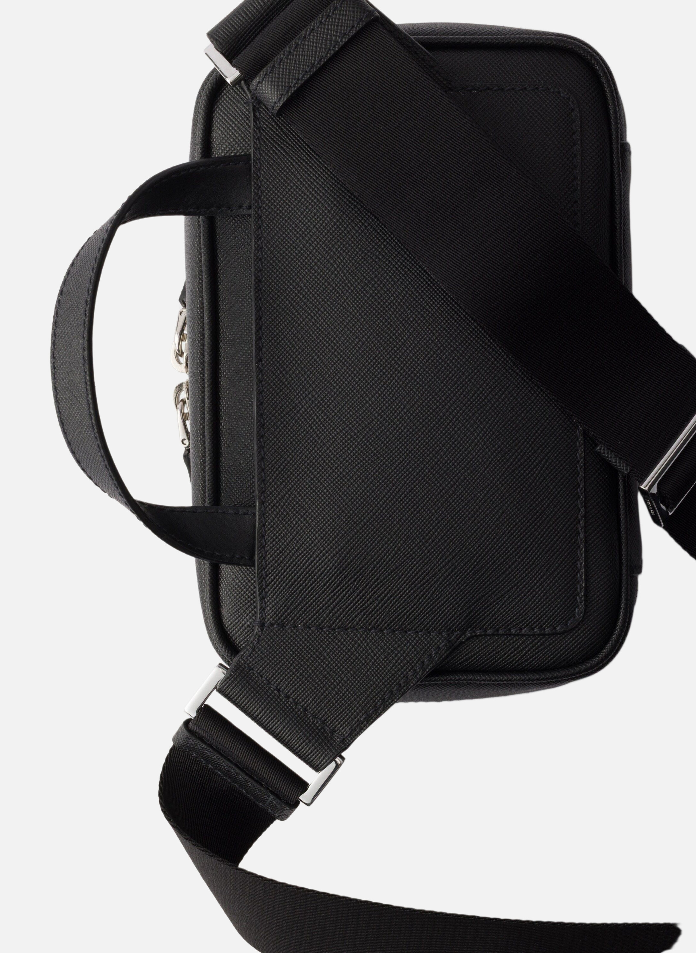 Sac porté épaule en cuir saffiano PRADA Noir