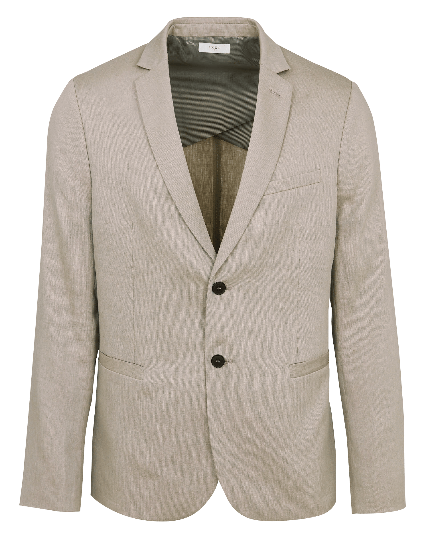 Veste de tailleur droite en lin mélangé IKKS Beige