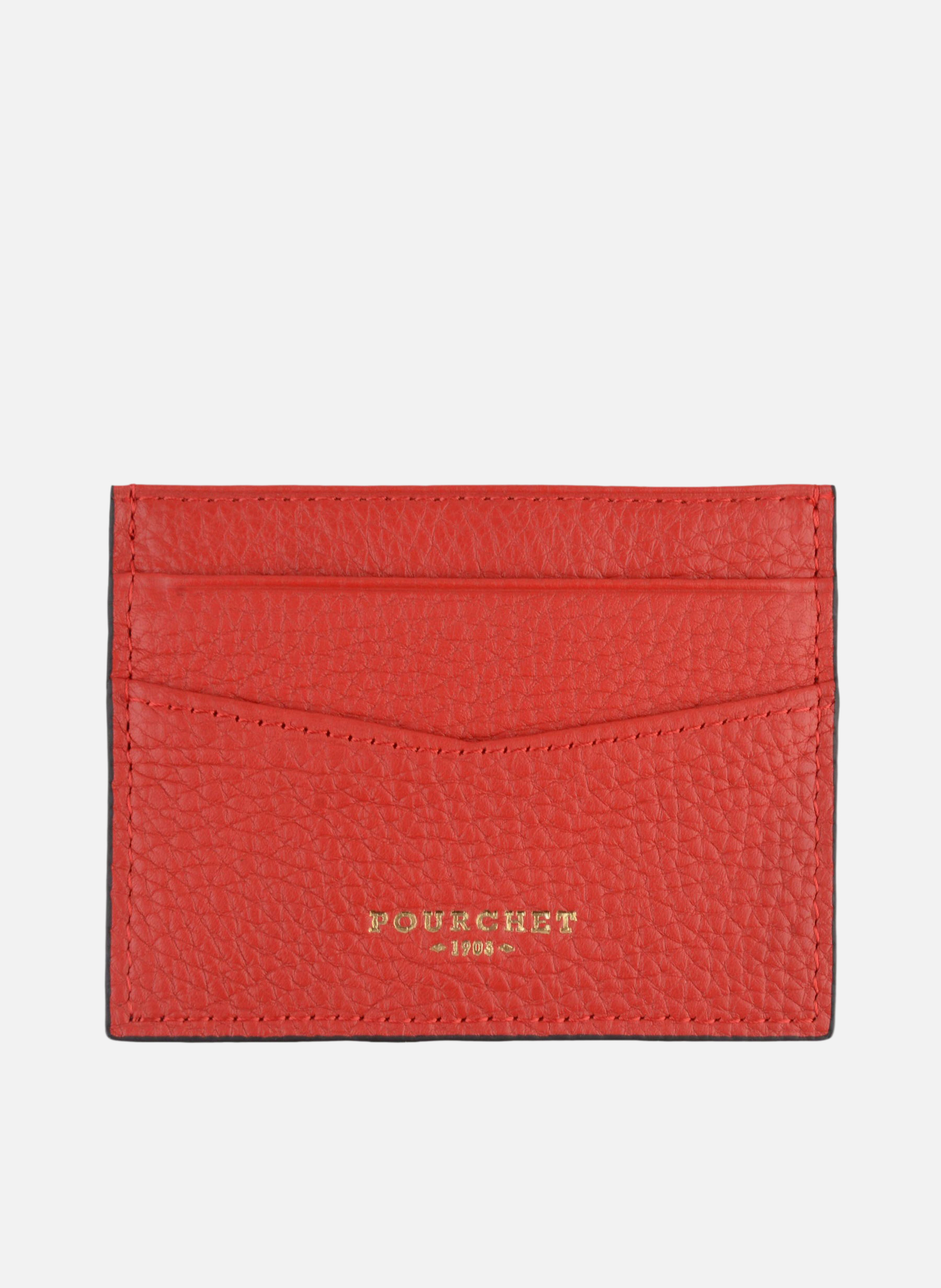 Club | porte-cartes en cuir de vachette  Rouge vif