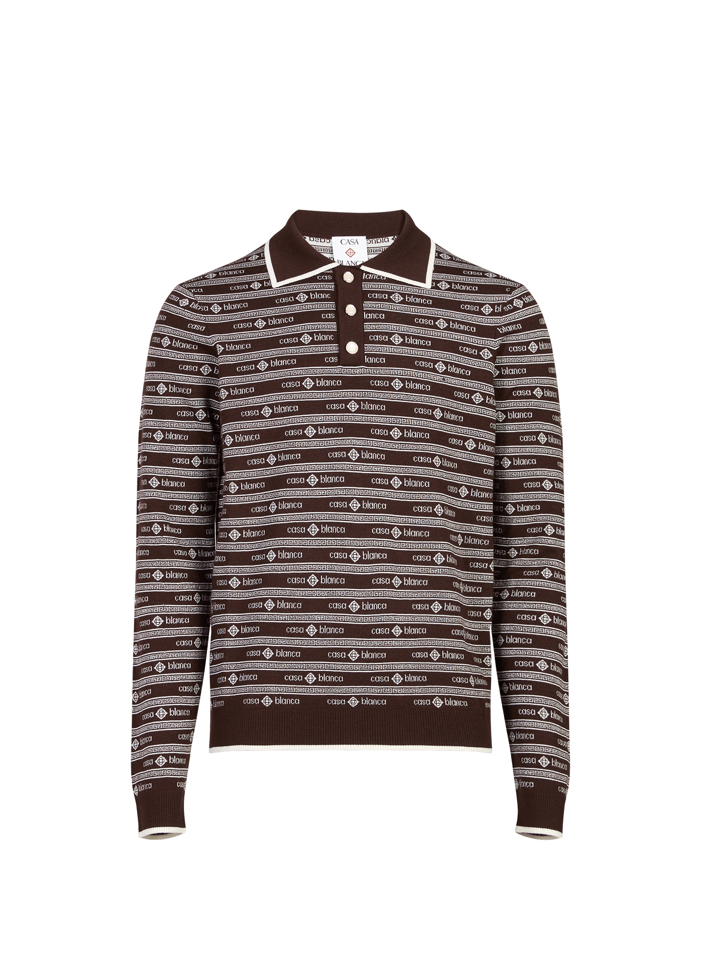 Wool logo polo CASABLANCA PARIS Brown