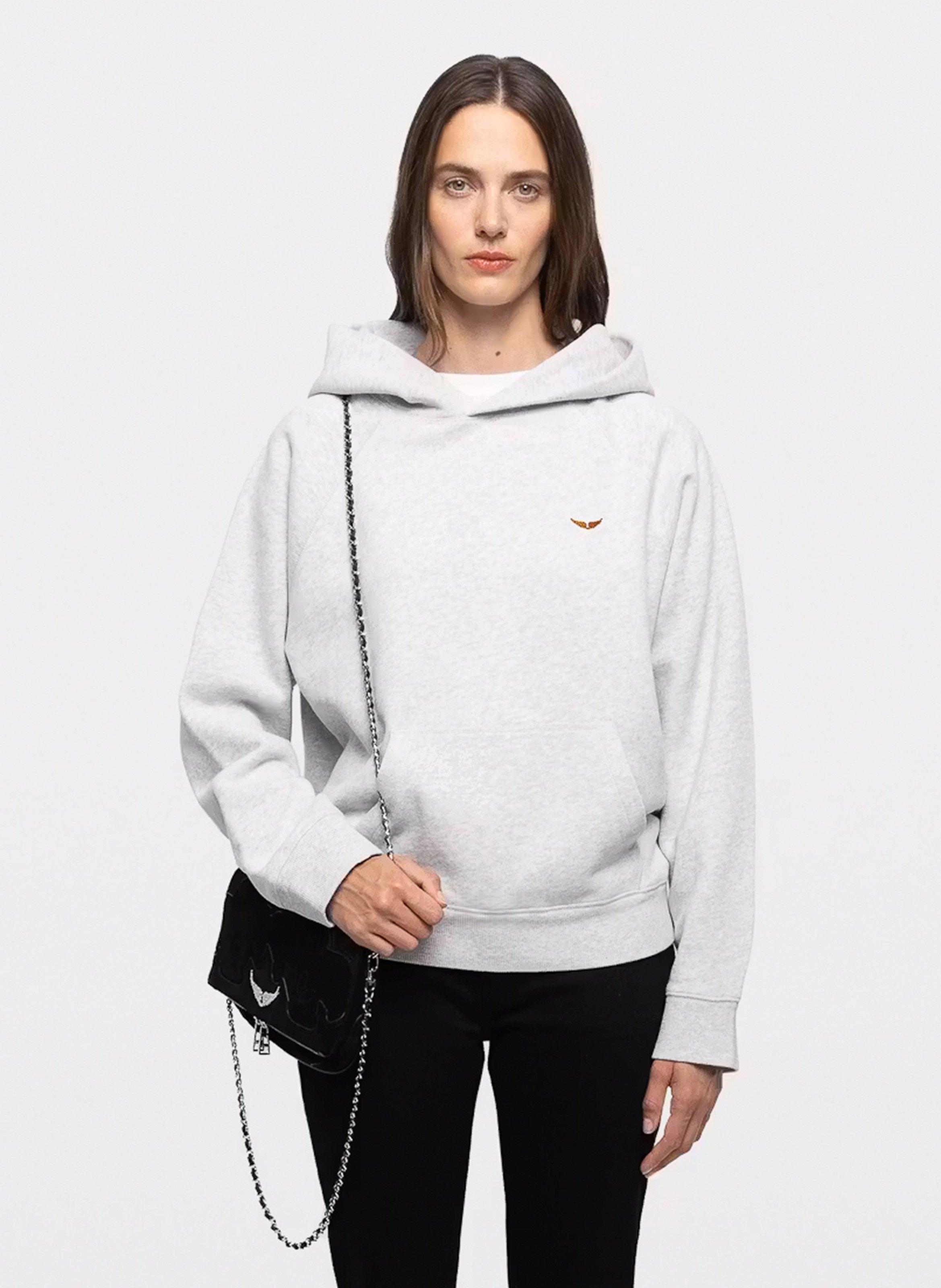 Sweat oversize à capuche en coton georgy ZADIG&VOLTAIRE Gris