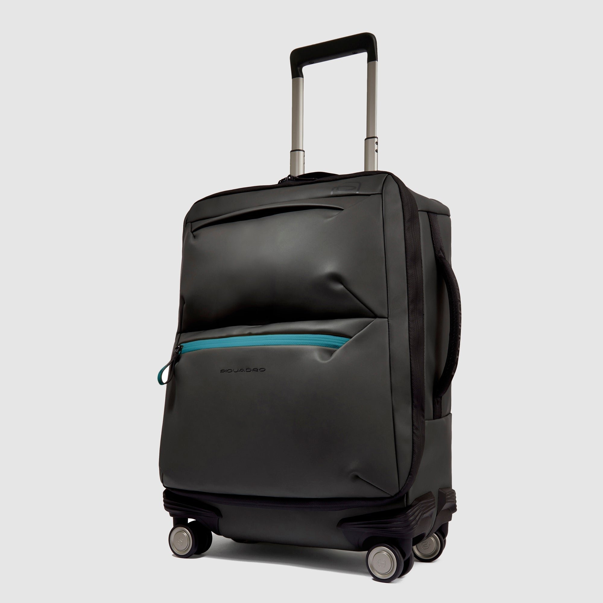 Slanke waterafstotende handbagagekoffer met 4 wielen PIQUADRO Zwart