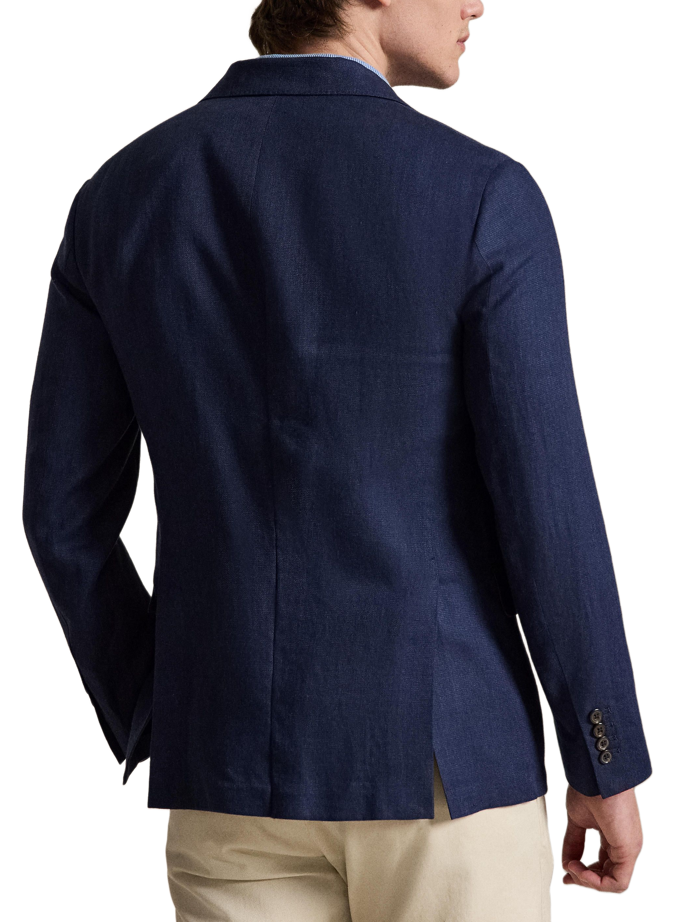 Blazer cintré en lin mélangé POLO RALPH LAUREN Bleu