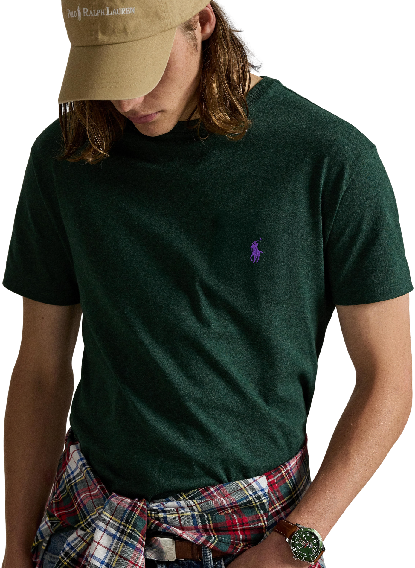 T-shirt droit à logo en coton POLO RALPH LAUREN Vert