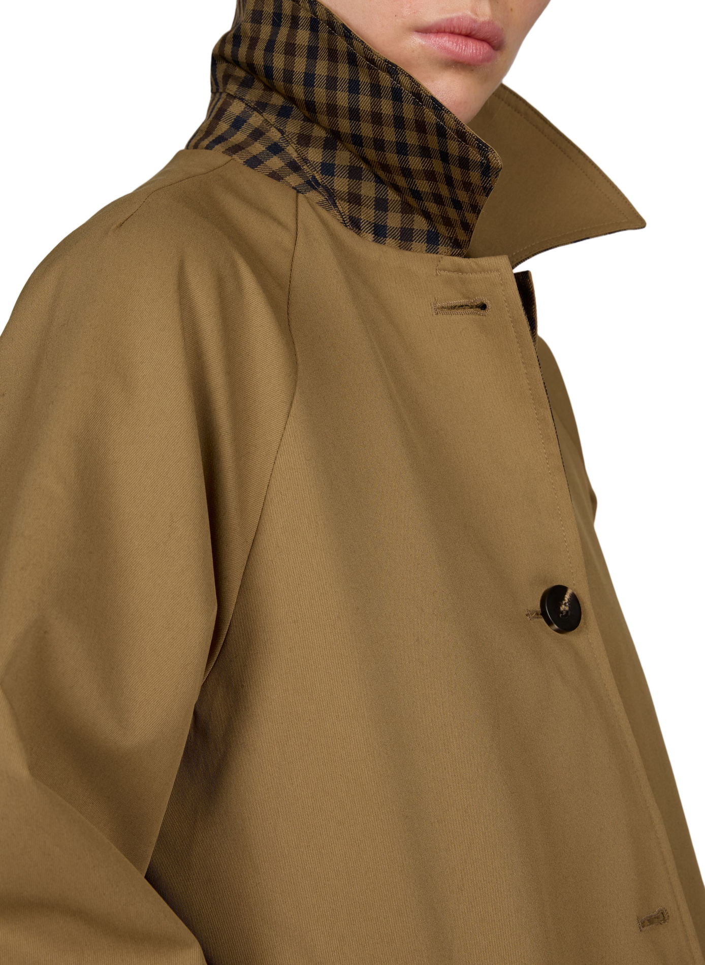 Tenela classic collar mid-length straight trench coat VILA Beige