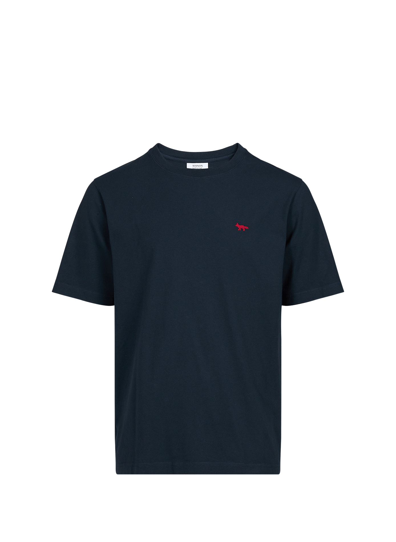 Gerade geschnittenes T-Shirt mit Logo aus Baumwolle MAISON KITSUNÉ Blau