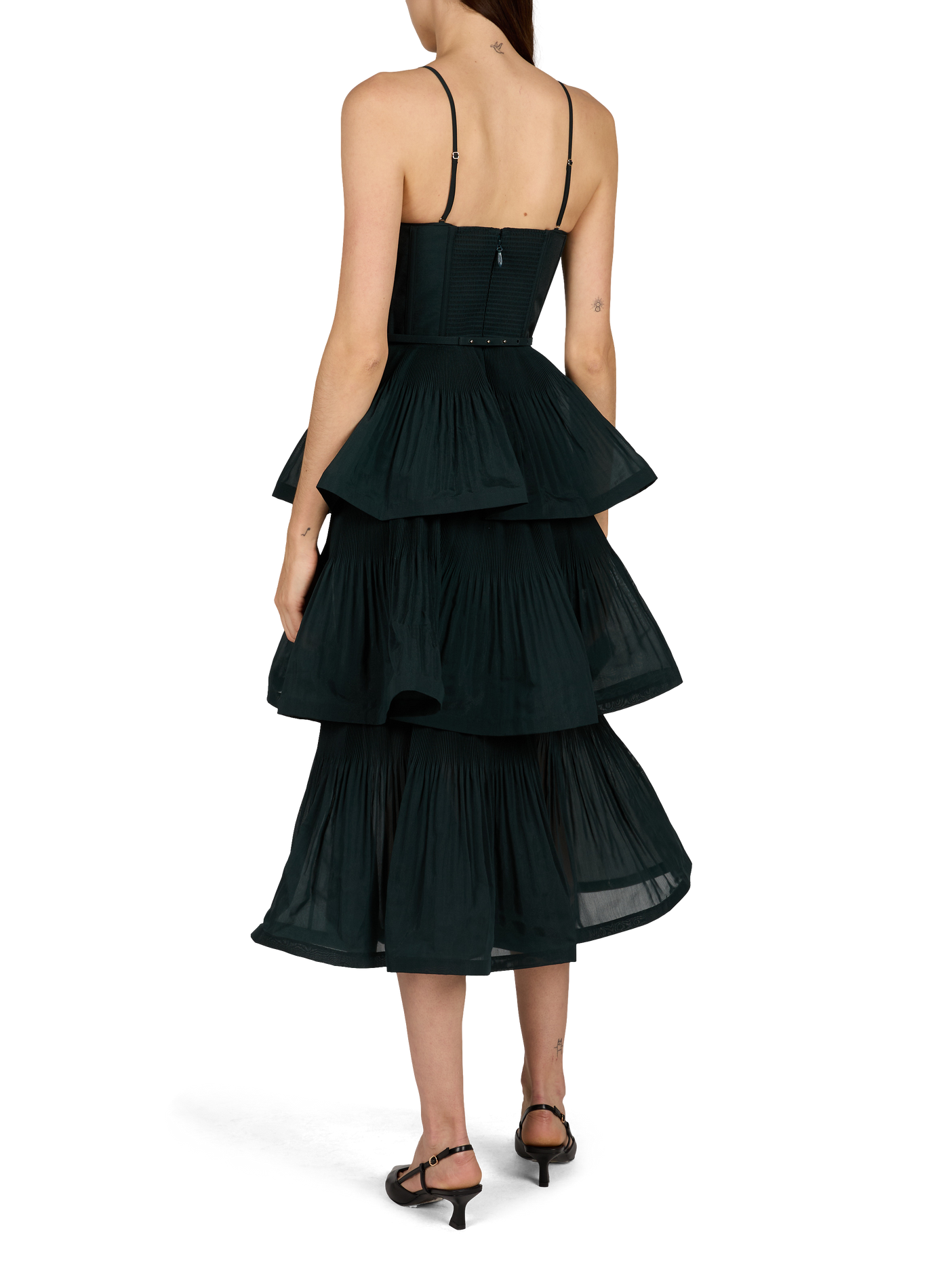 Pleated dress with ruffles ZIMMERMANN Green
