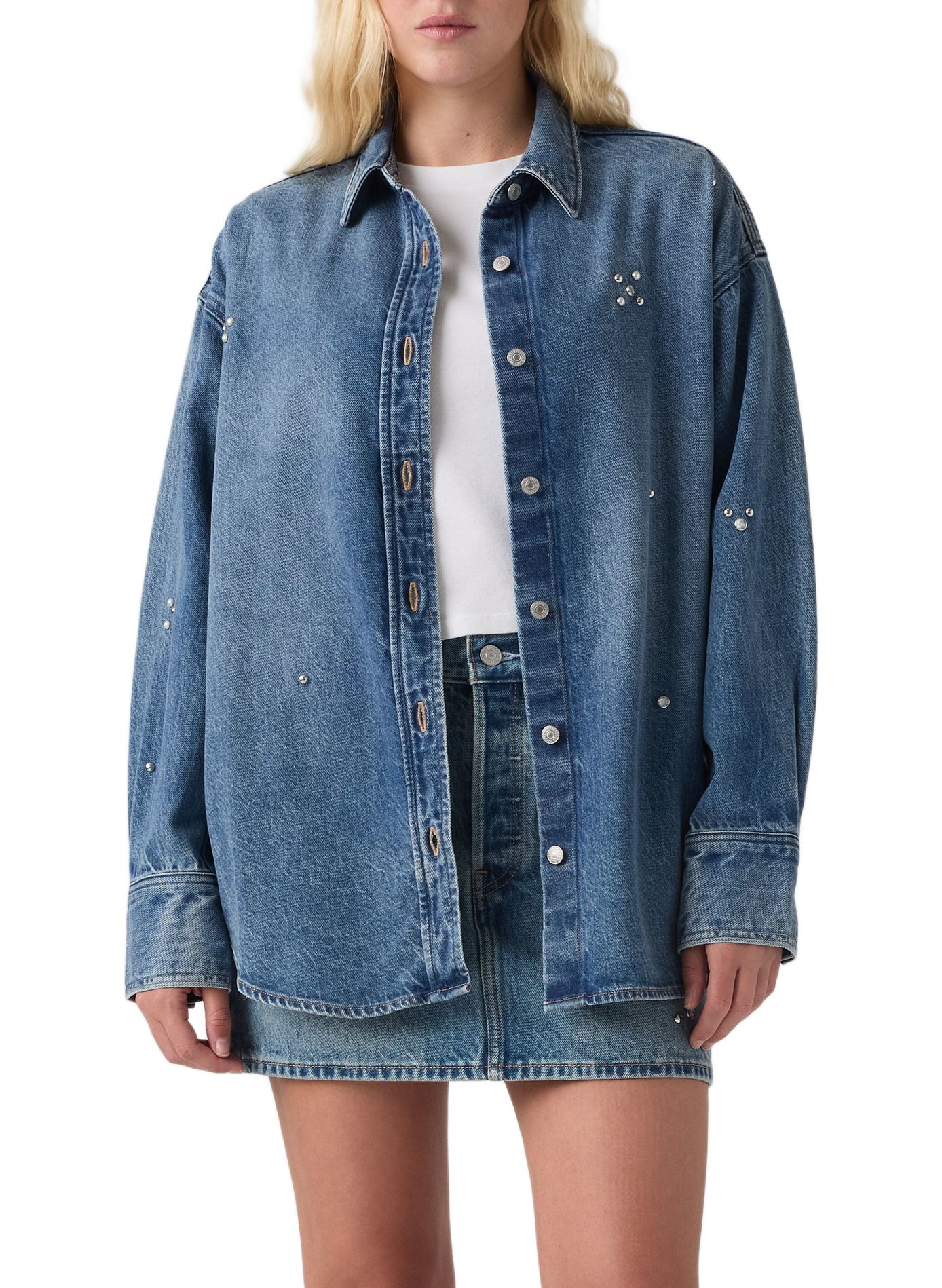 Shirt with classic collar in blended cotton LEVI'S Blue