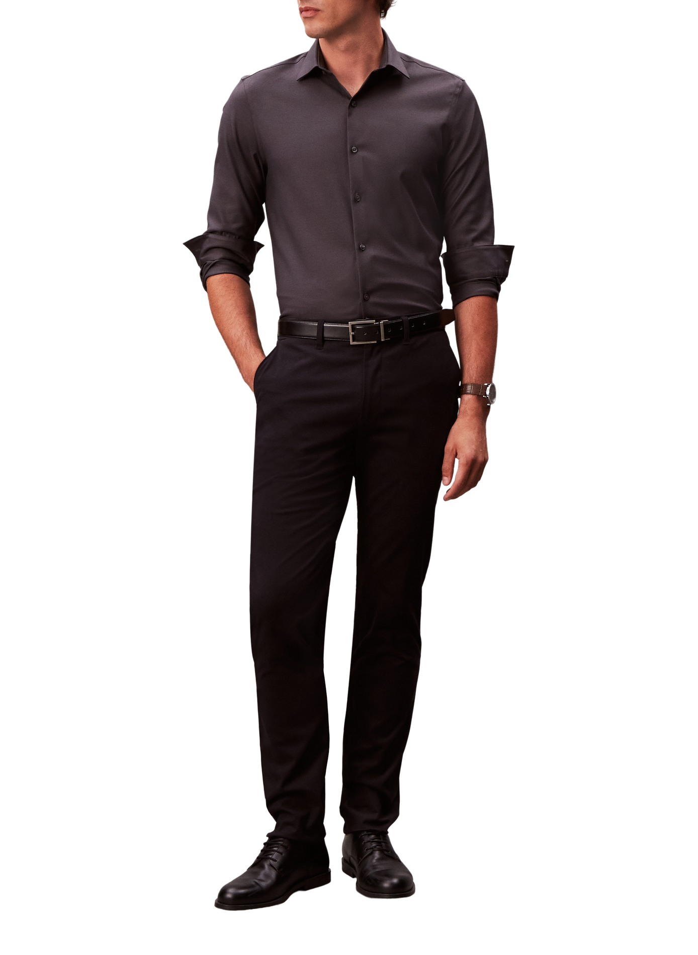 Chemise slim en coton mélangé CALVIN KLEIN Grau