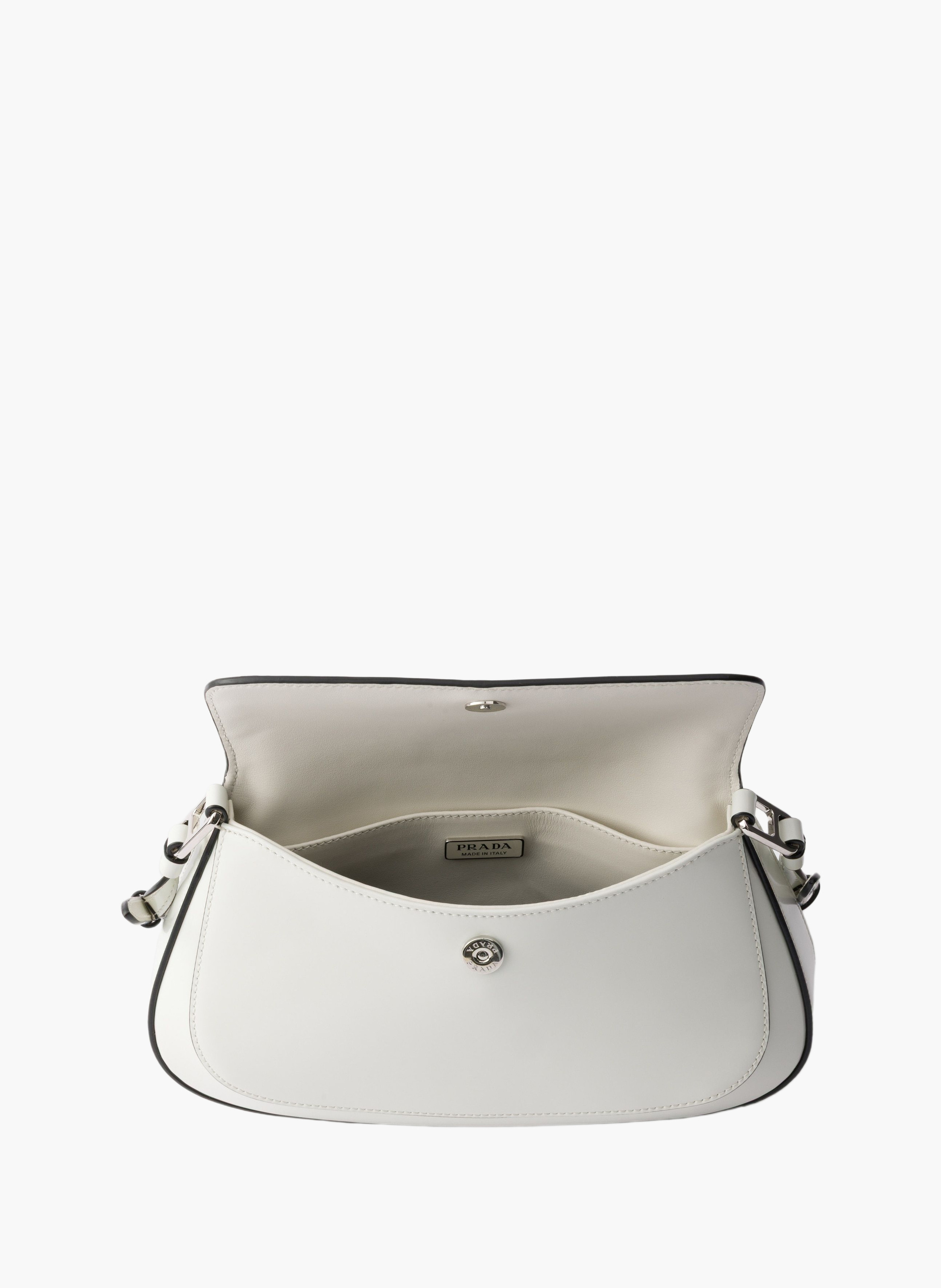 Sac porté épaule prada cleo en cuir brossé PRADA Blanc