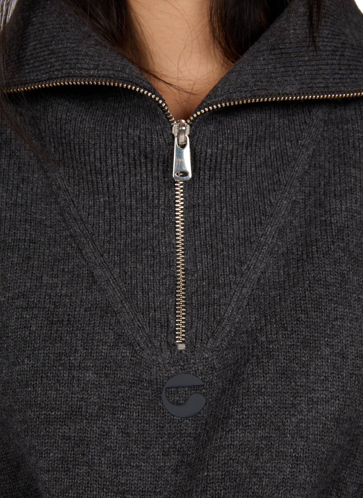 High-neck zip-up wool blend sweater COPERNI Grey