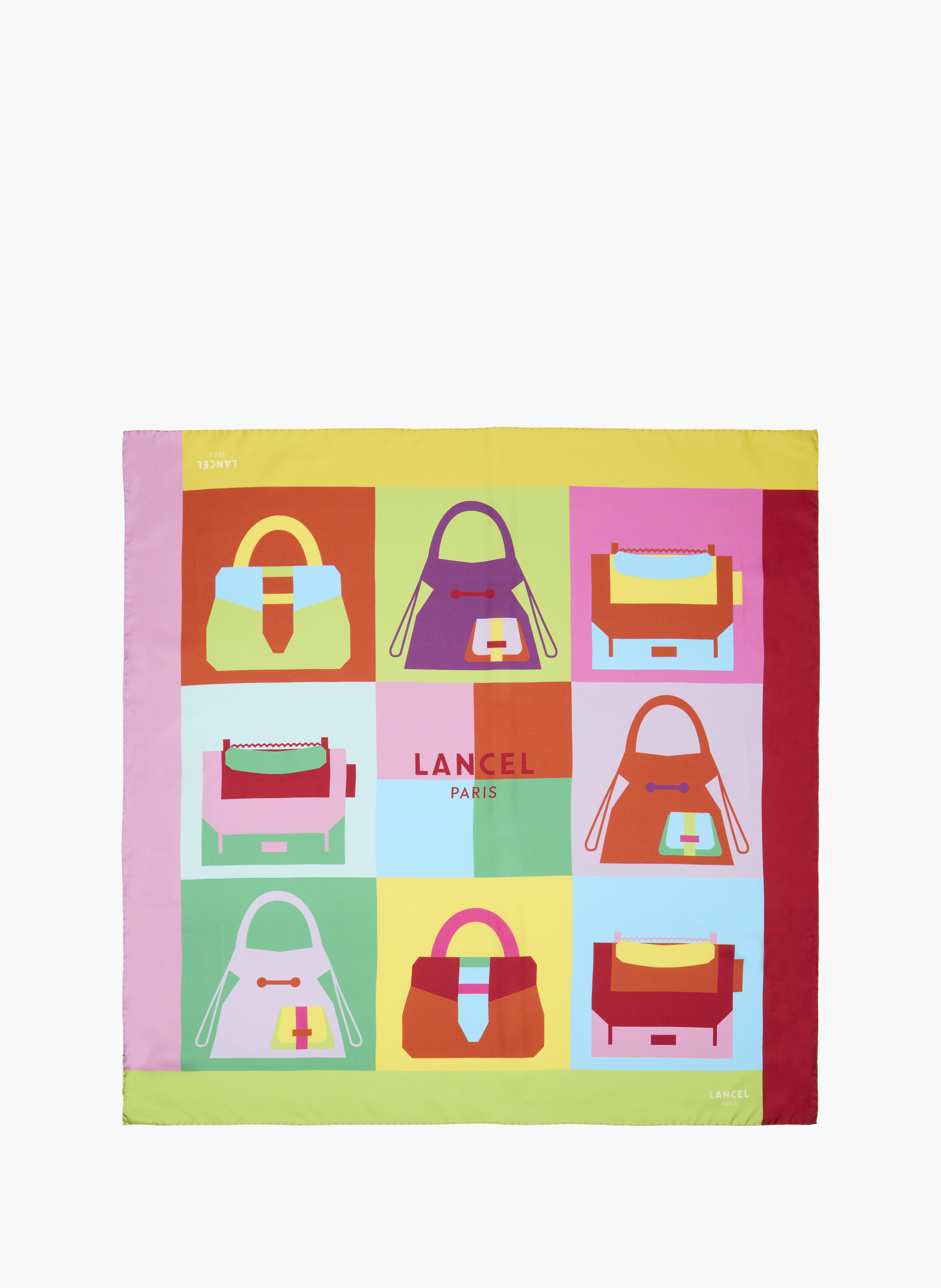 90 vierkant - Zijden sjaal met serge-print, 90 x 90 cm. LANCEL Veelkleurig