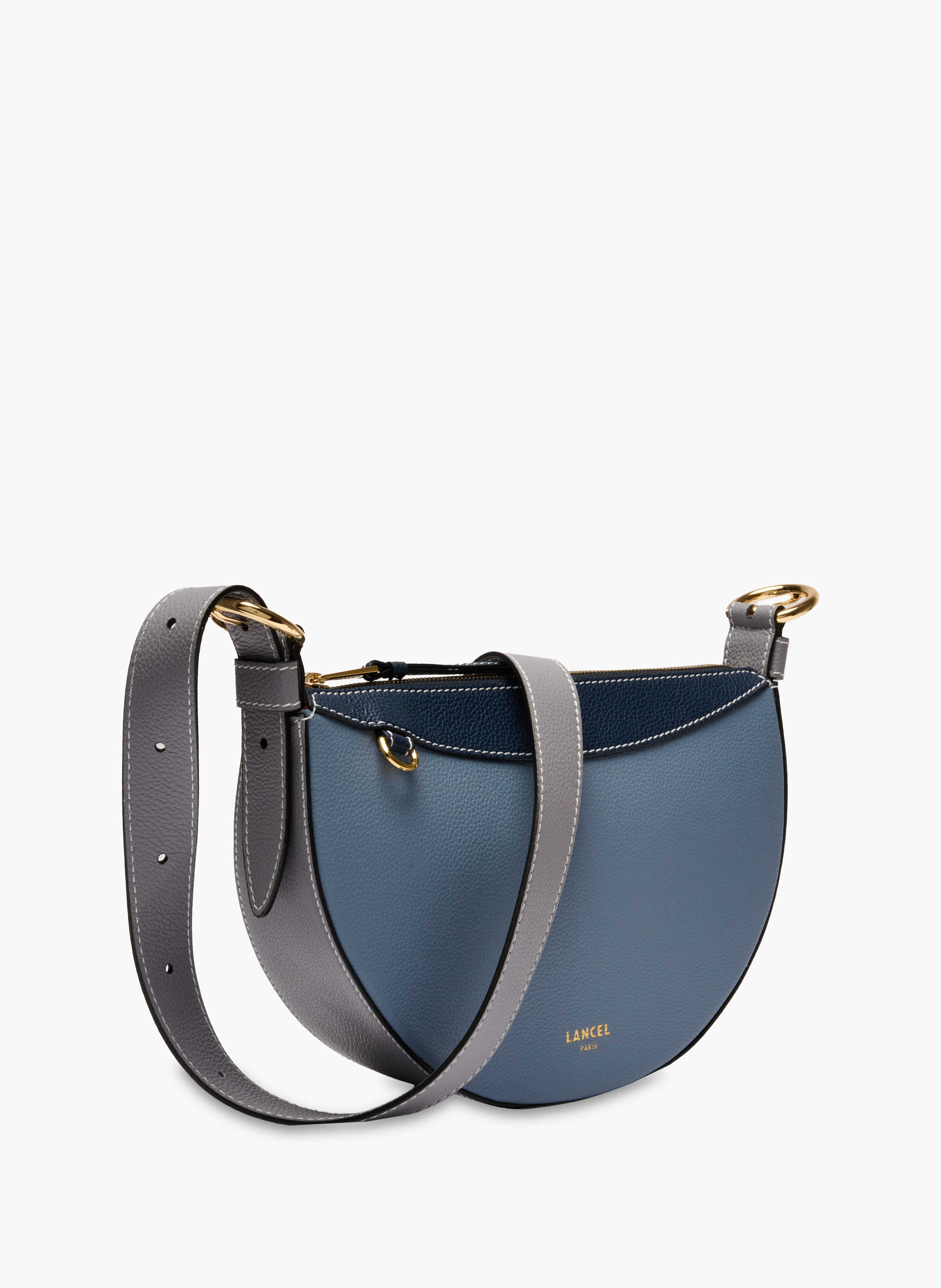 Sac porté croisé demi lune faubourg de lancel en cuir LANCEL Bleu