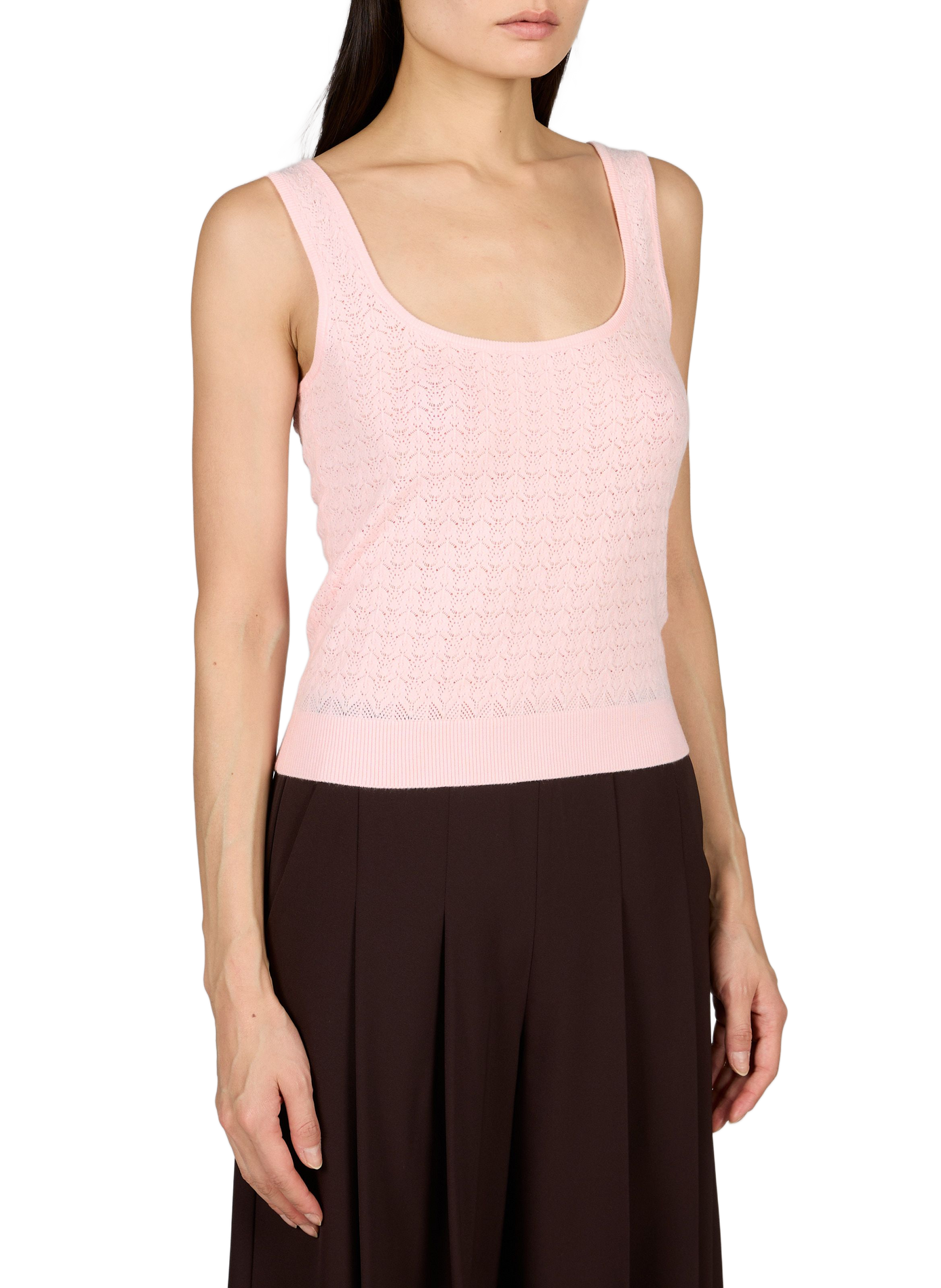 NINA straight-cut tank top in plain knit GUESS Pink