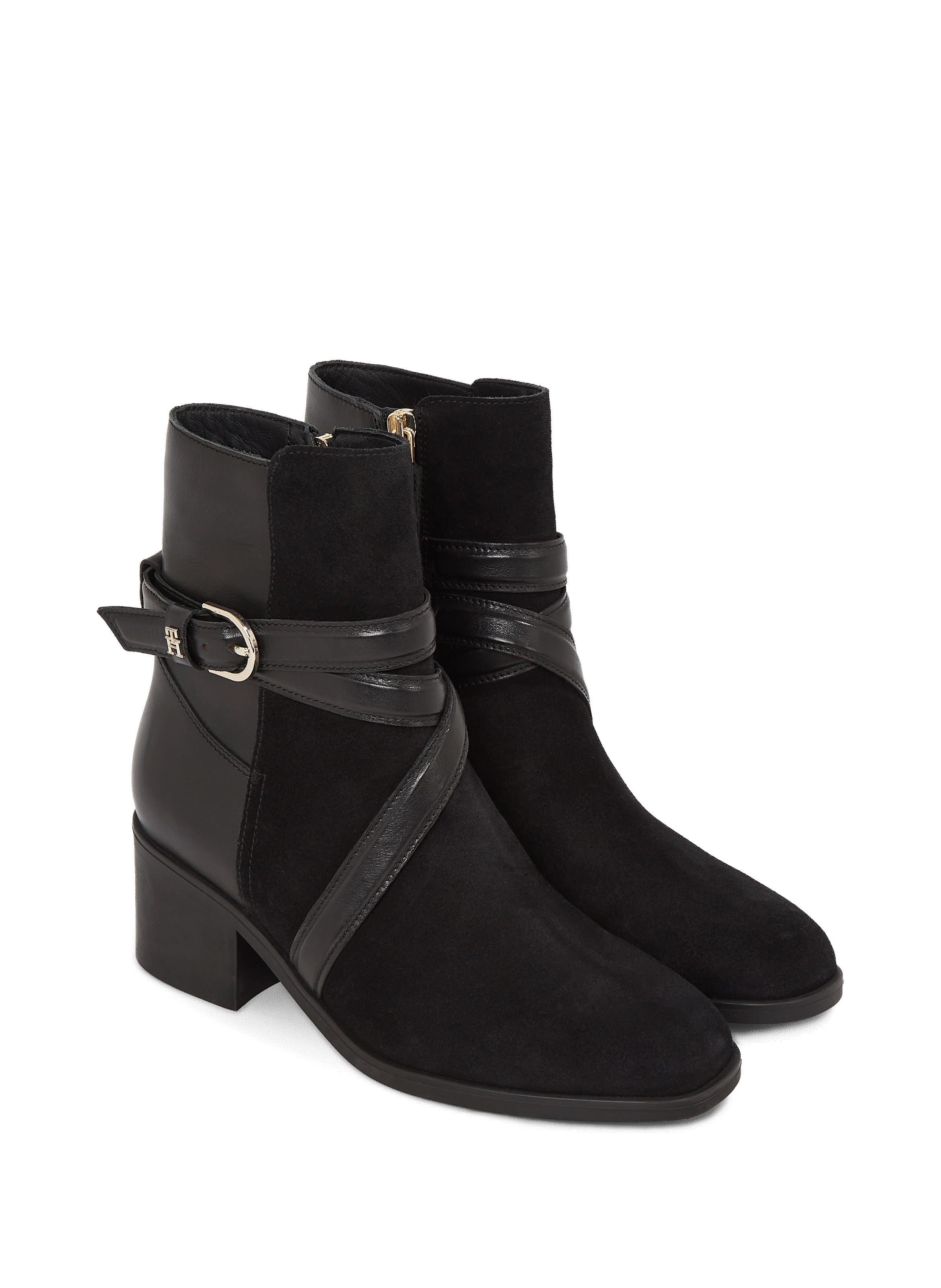 Bottines en cuir et suède