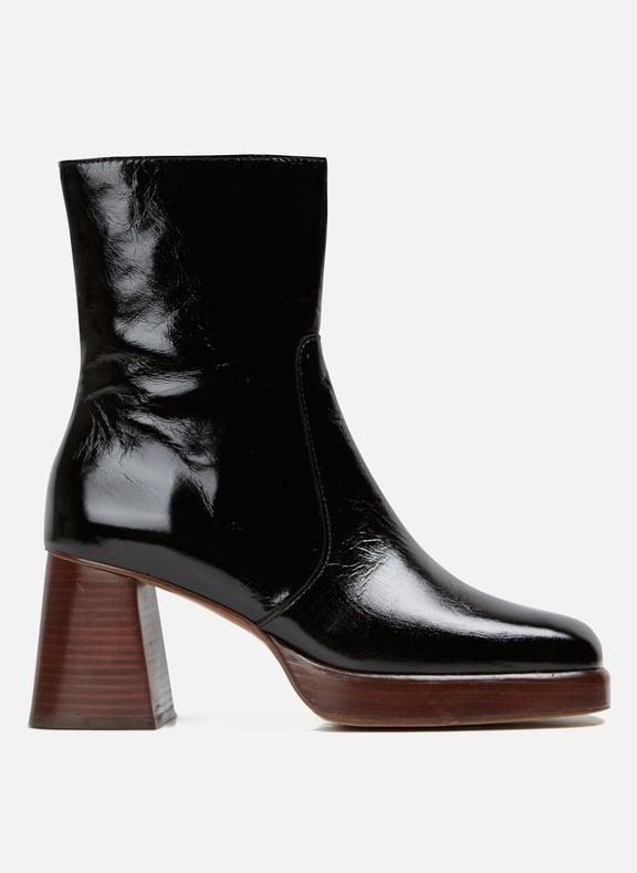 Bottines cuir top vieilli femme