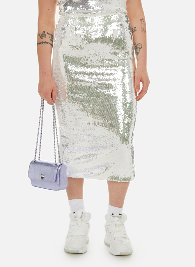 ROTATE sequinned long pencil skirt