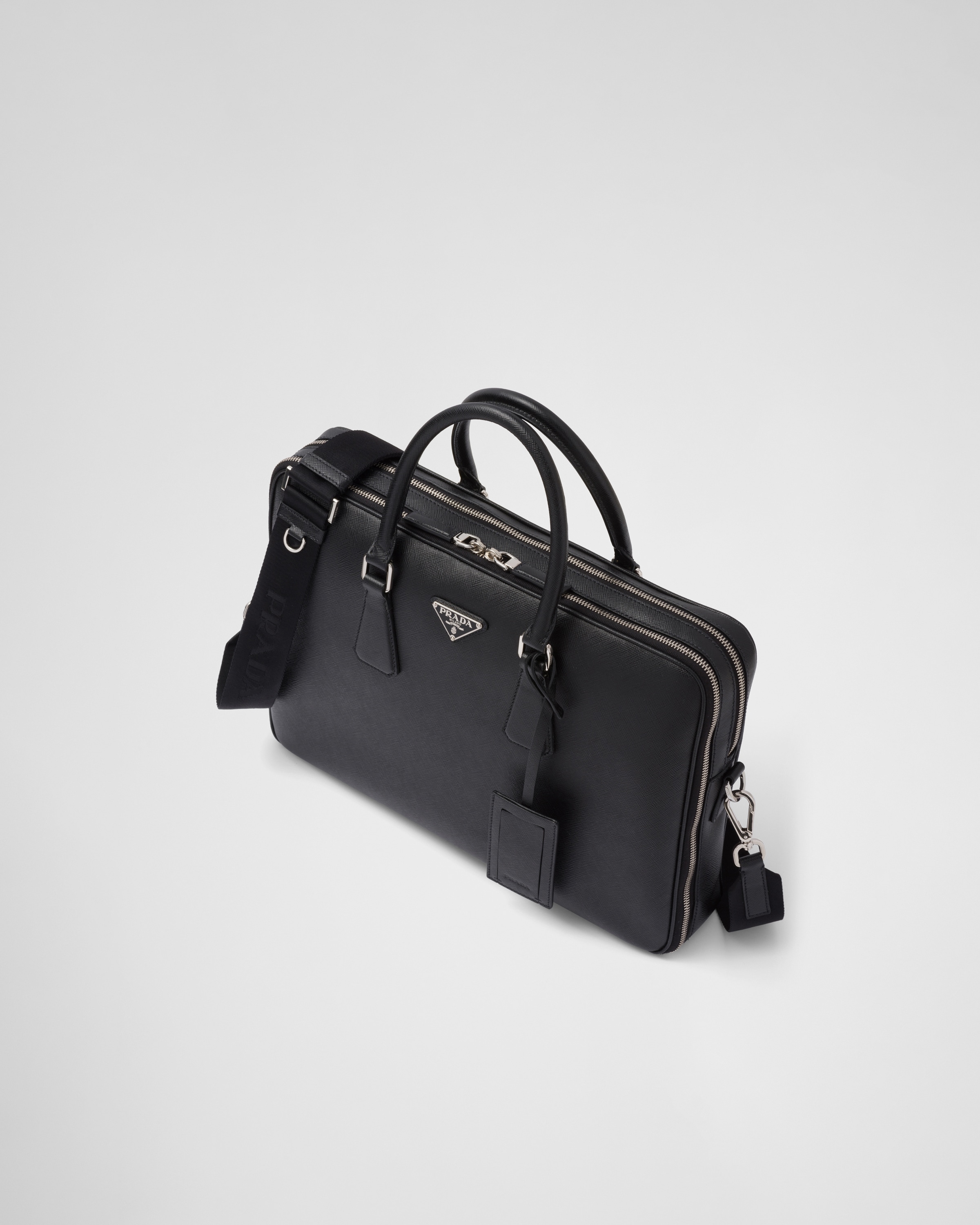 Mallette en cuir saffiano PRADA Noir