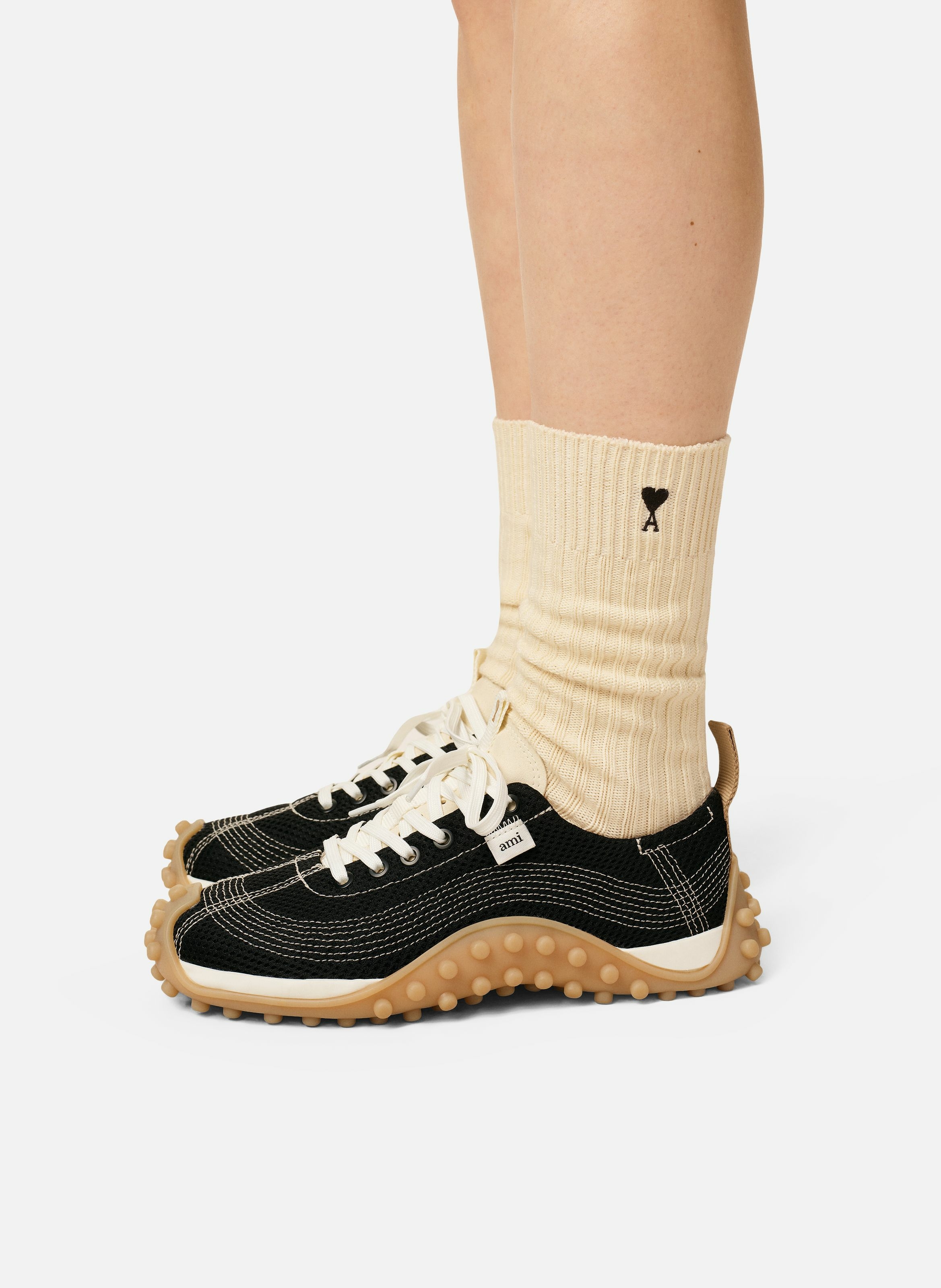 Pack Trois Chaussettes Ami De Coeur Noir unisexes AMI PARIS Blanc