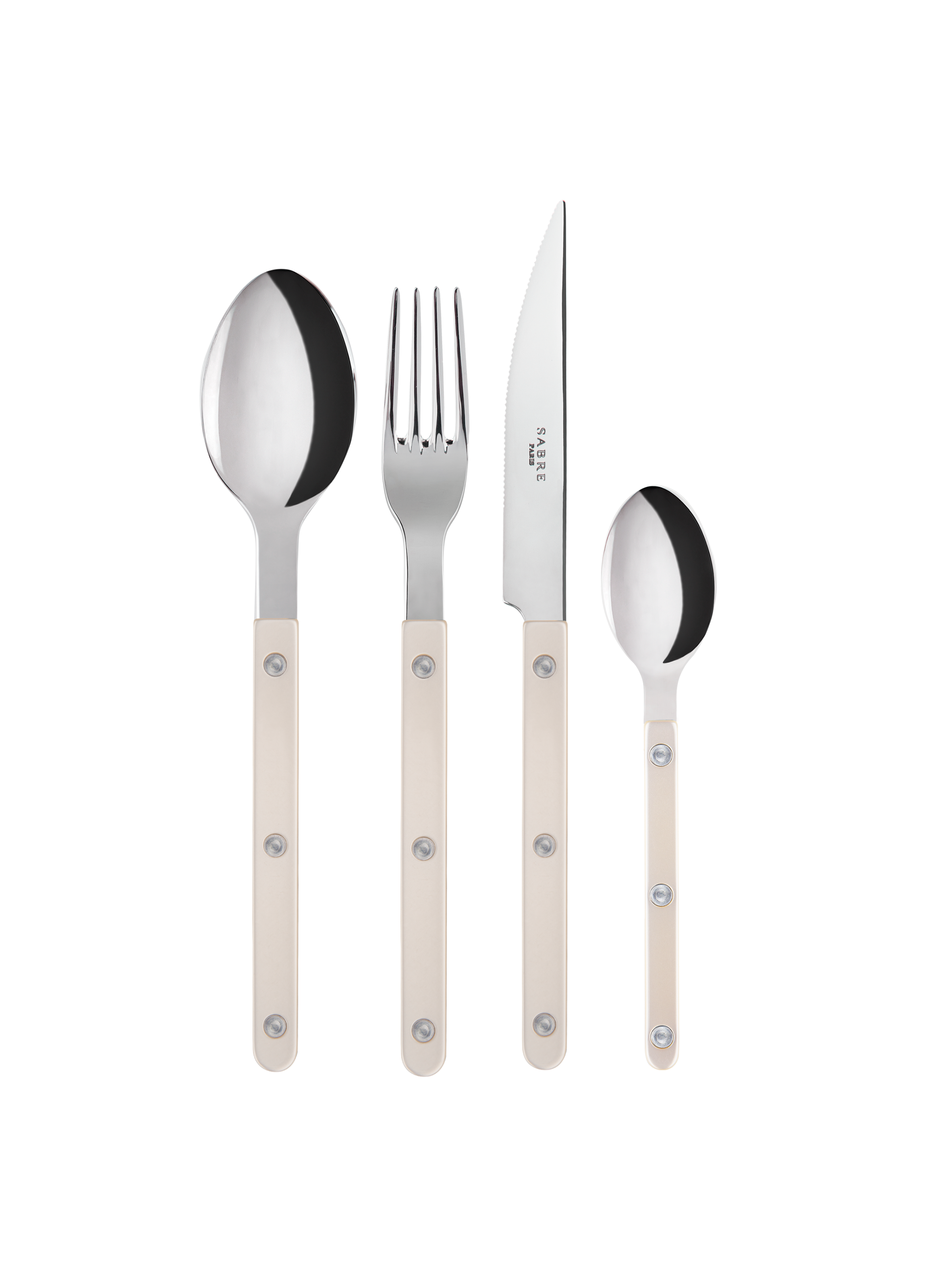 Set de 4 couverts de table, bistrot pearly BeigeSABRE PARIS