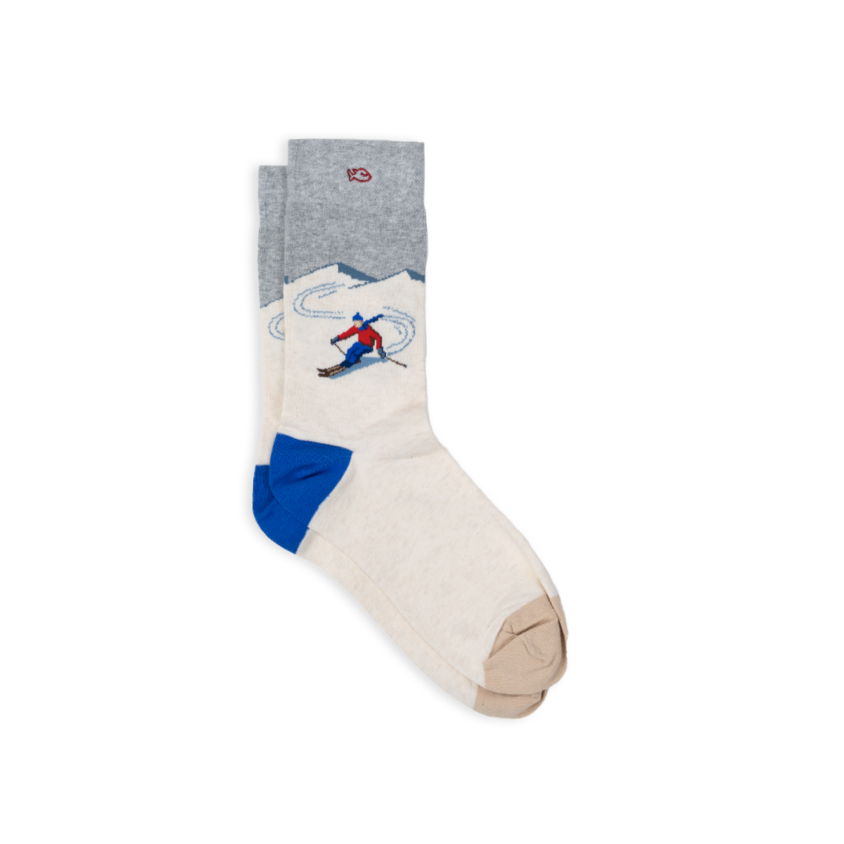 Chaussettes en coton peigné à motifs BILLYBELT Beige