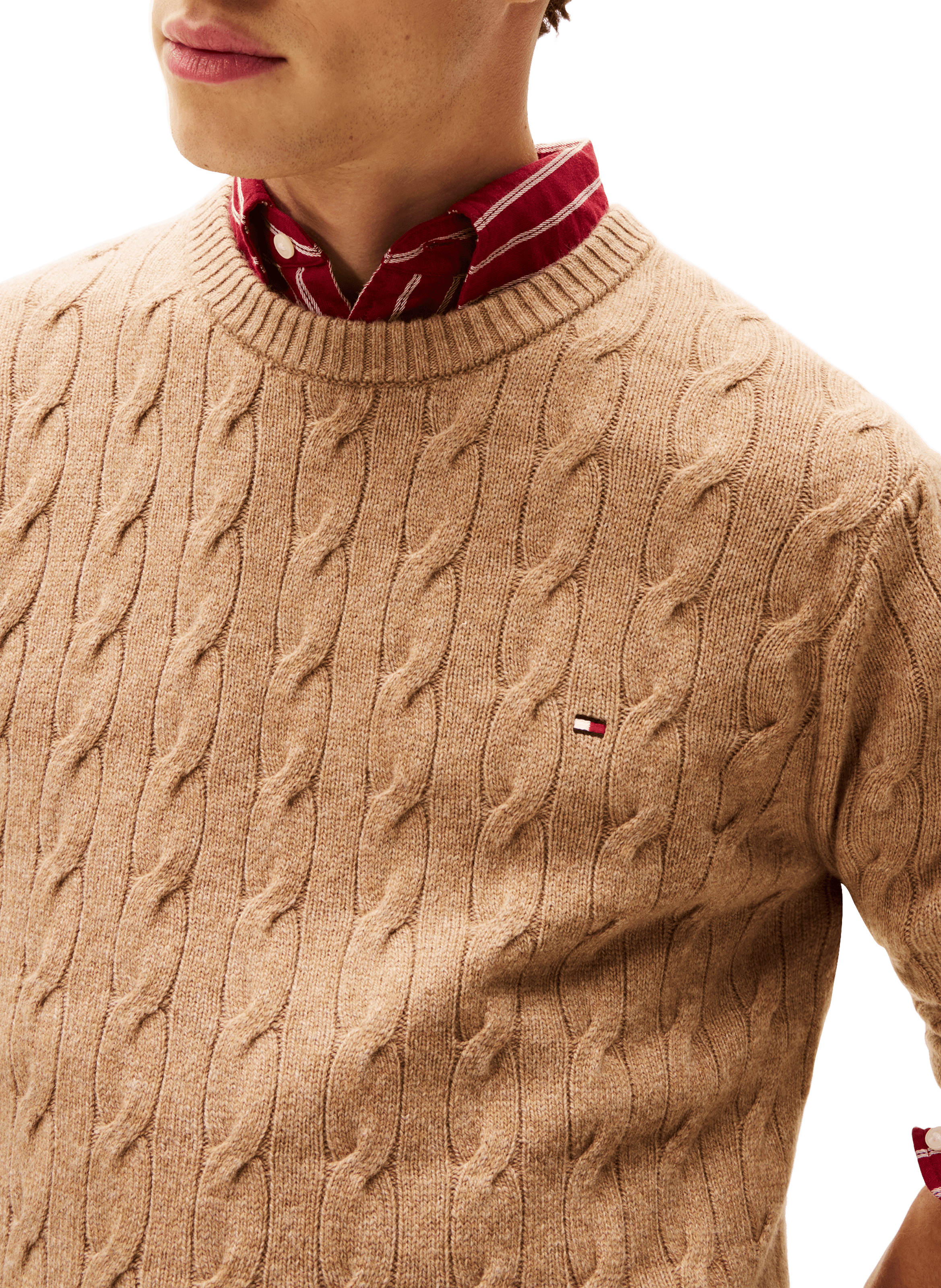 Wool-blend round-neck jumper TOMMY HILFIGER Beige