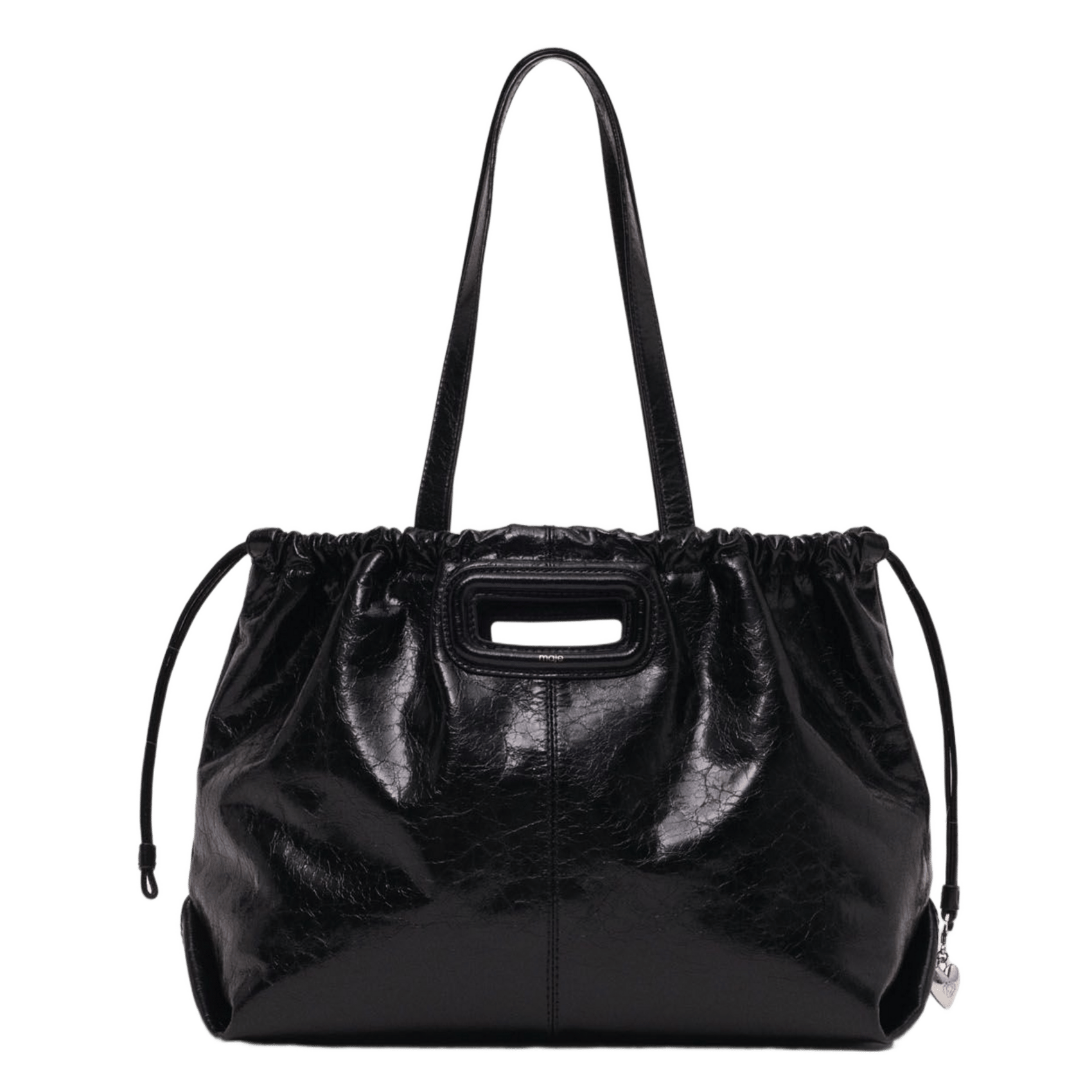 Sac porté épaule en cuir miss m cabas MAJE Noir