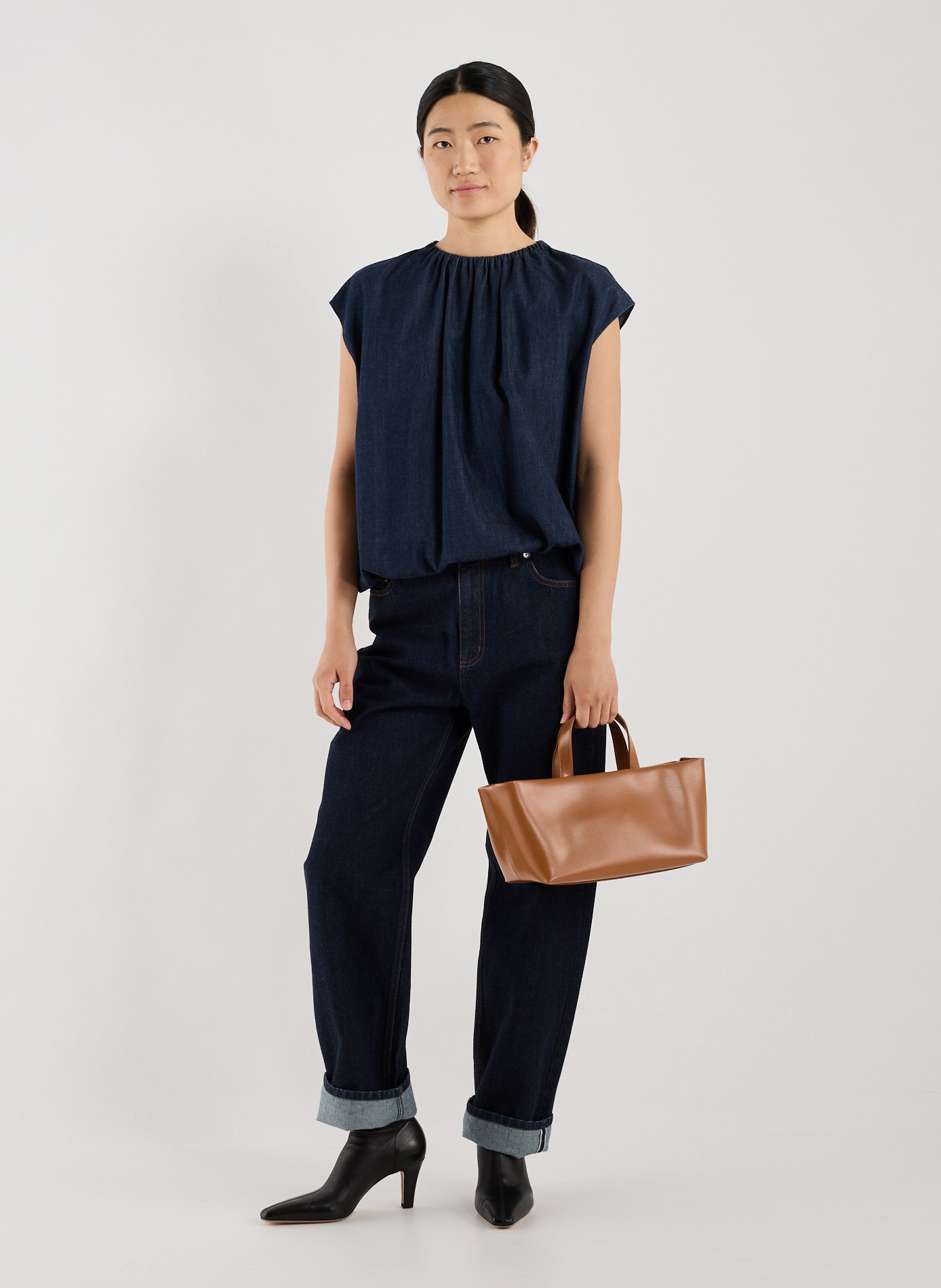 Jean droit avec ourlets TIBI Bleu