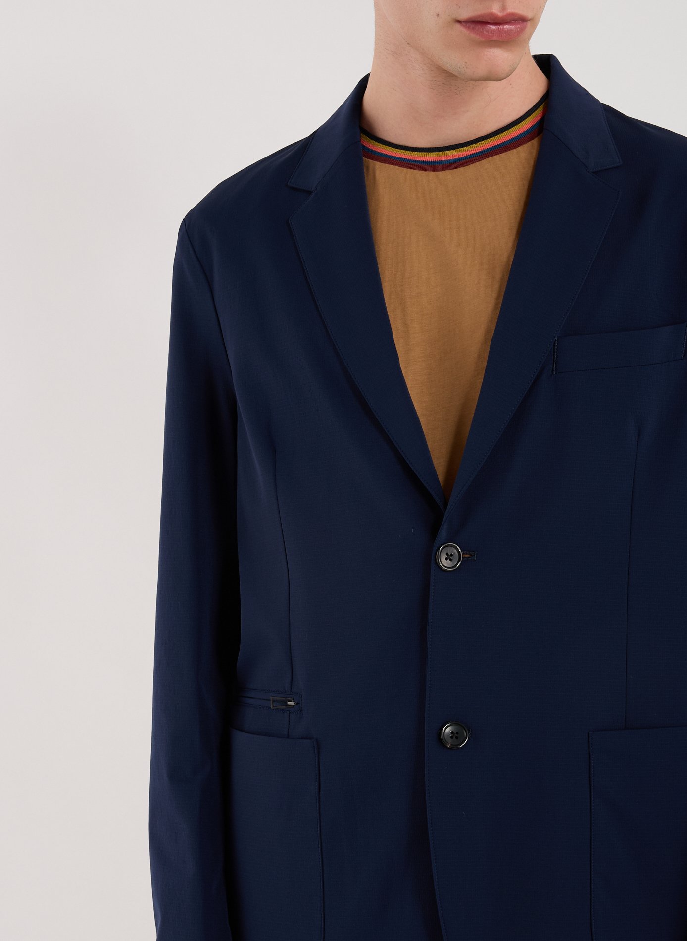 Straight blazer with tailored collar PAUL SMITH Blue