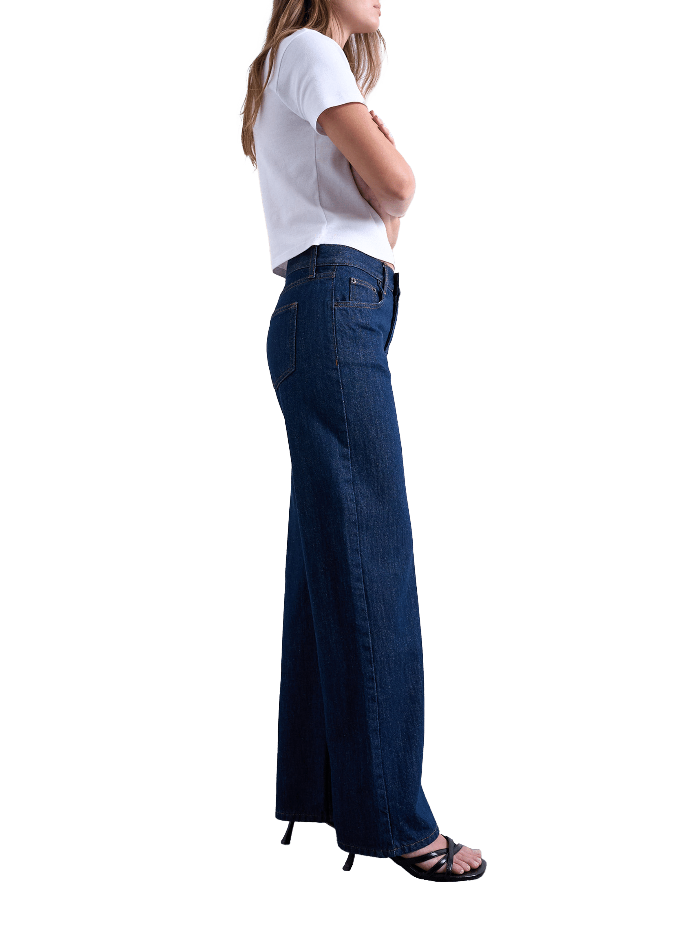 Straight-cut cotton jeans TOPSHOP Blue