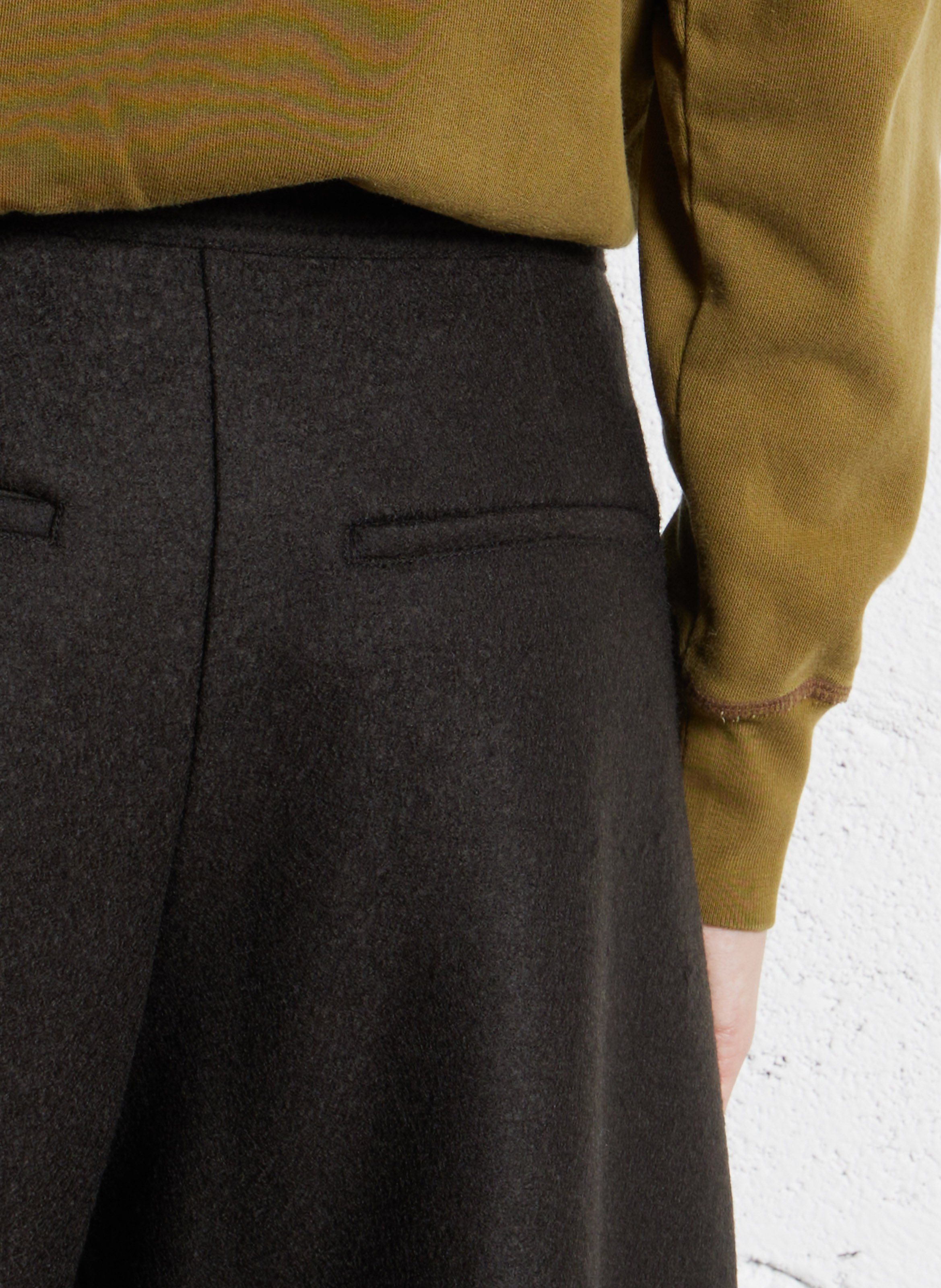 Pantalon large uni en laine Gibson SOEUR Vert