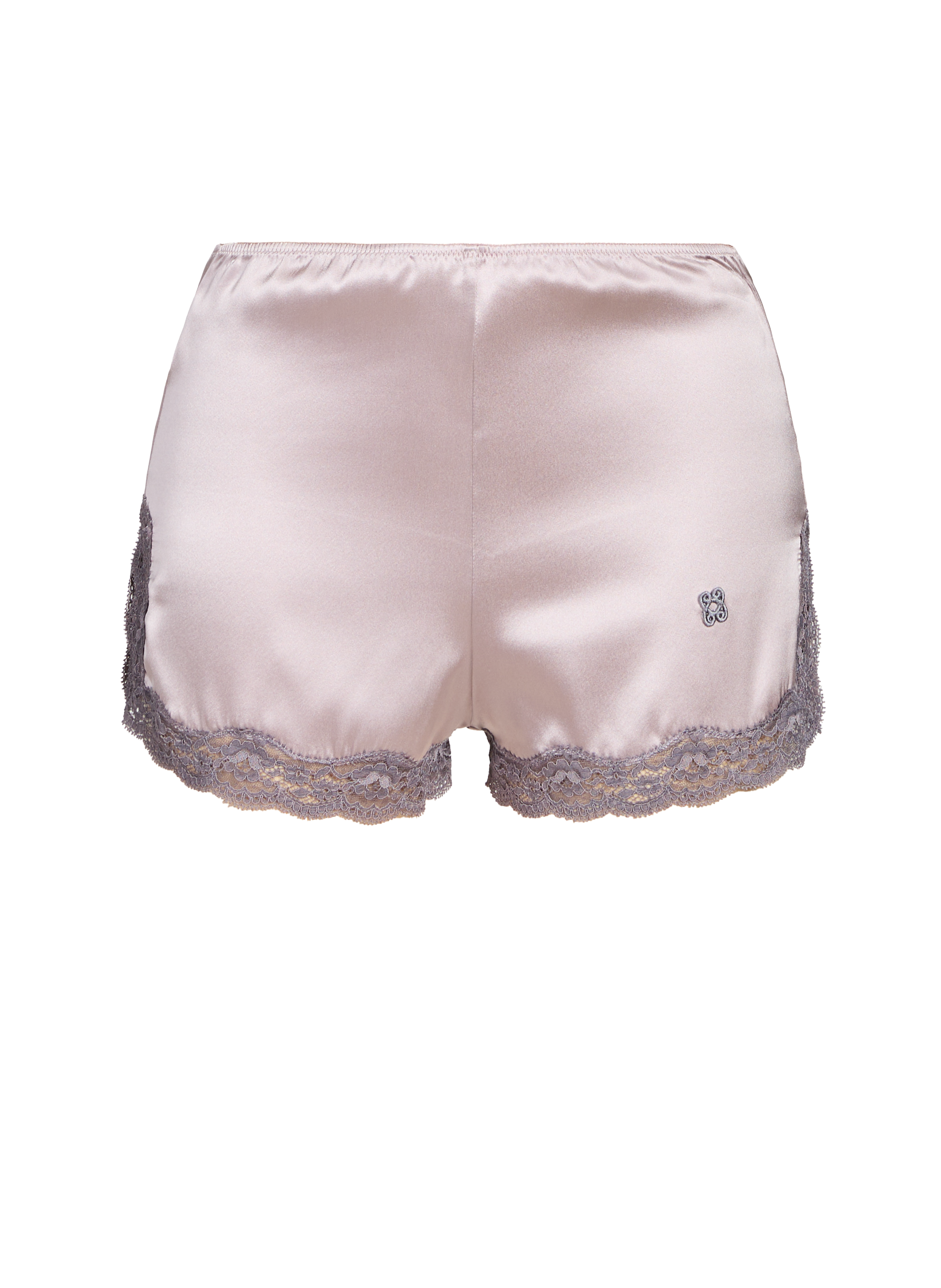 VANNINA VESPERINI Silk lace boxer shorts Grey