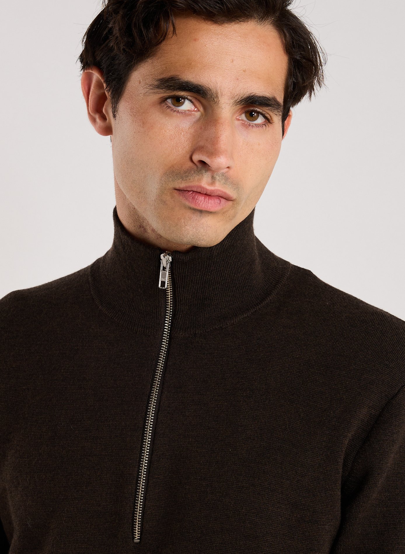 Zippered high neck sweater NN.07 Brown