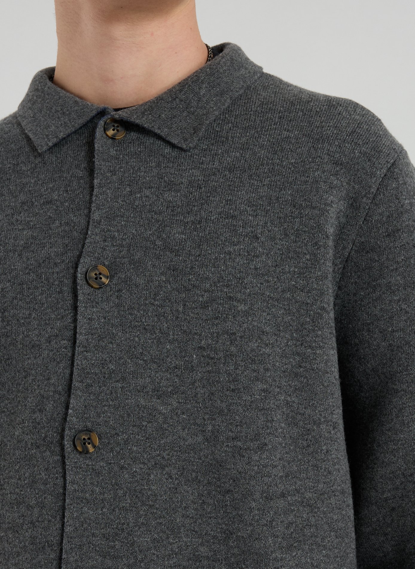 Moroto buttoned cardigan in blended wool ECOALF Grey