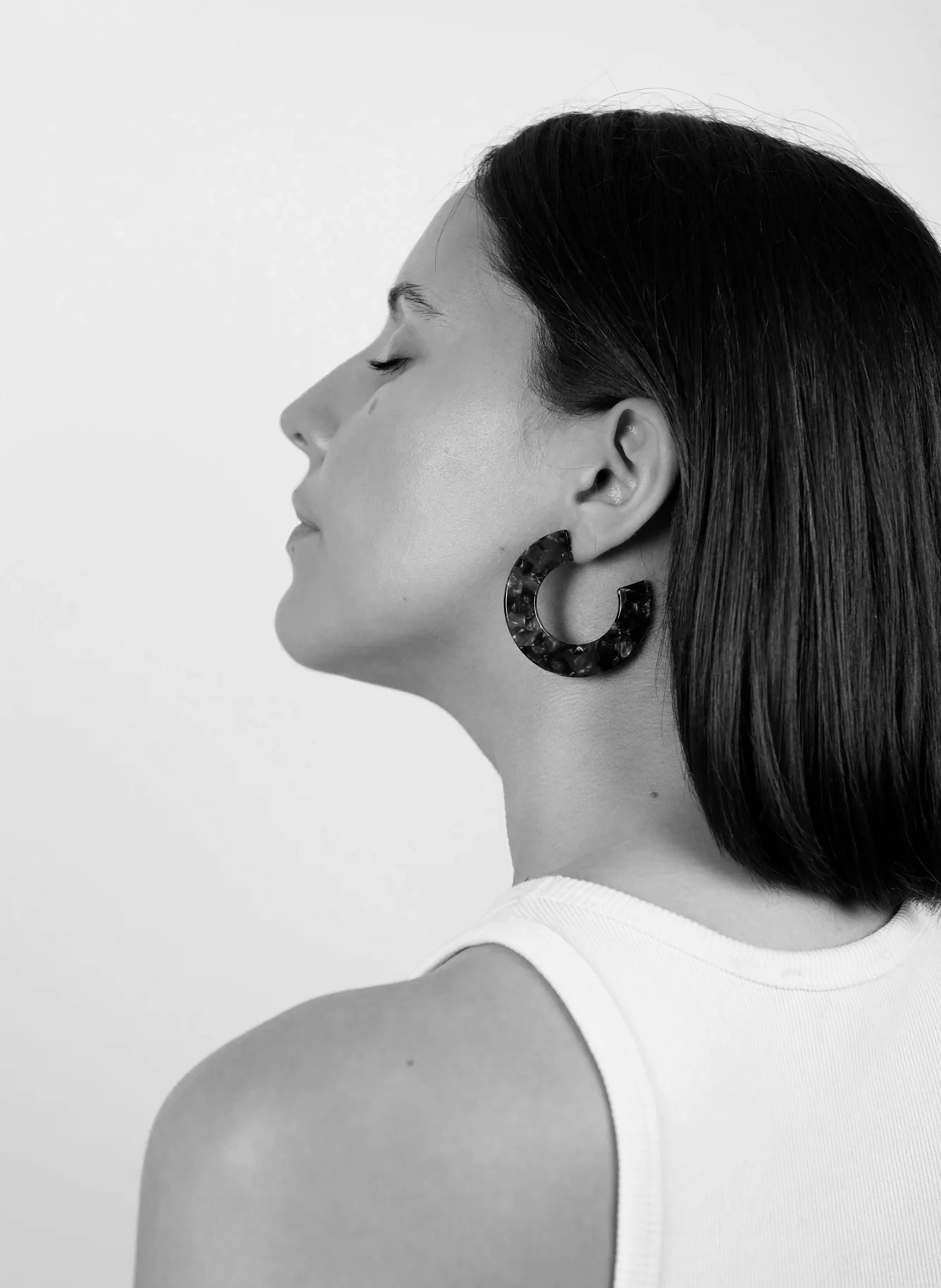 Boucles d'oreilles ginza en acétate de cellulose KURAGE GINZA Vert