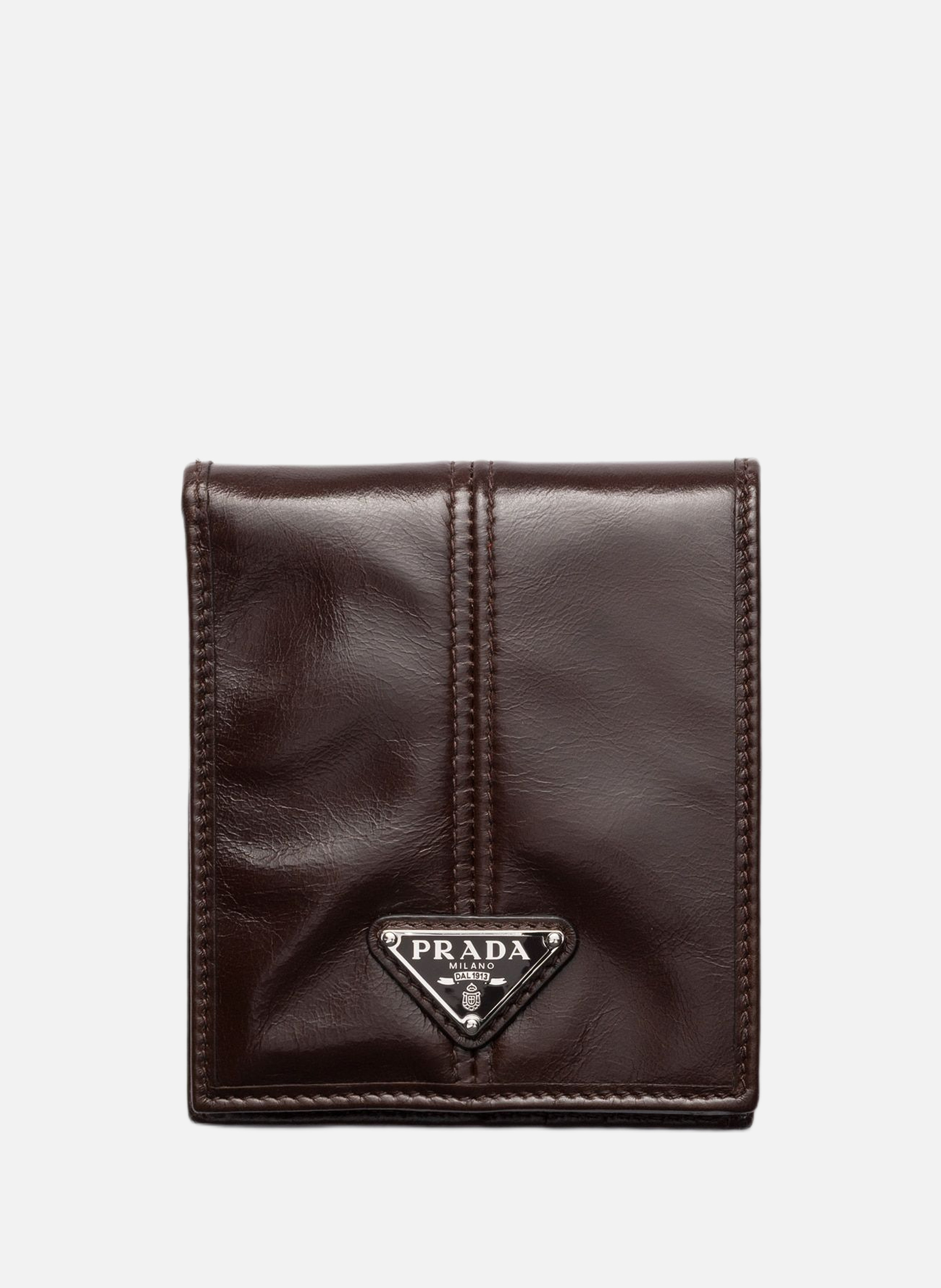 Portefeuille en cuir PRADA Marron
