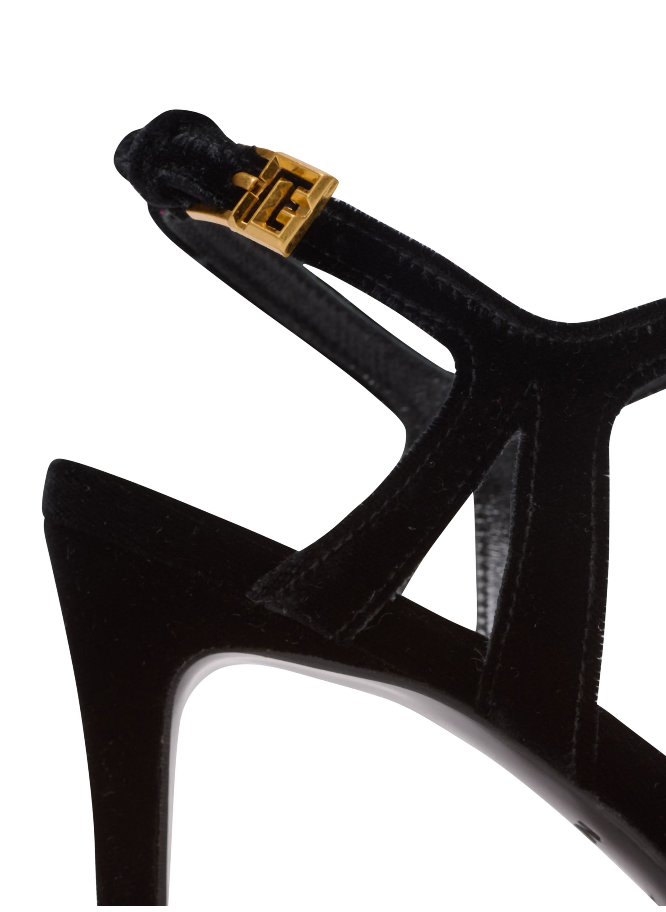 Sandales à plateforme sync en velours BALMAIN Noir