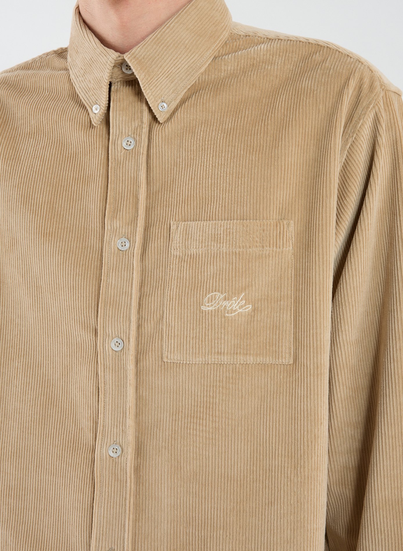Ribbed overshirt DROLE DE MONSIEUR Beige
