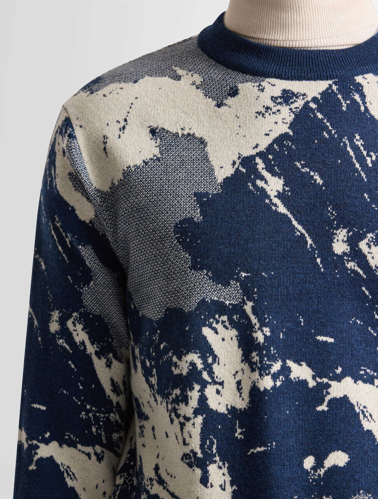 Pull mountn col rond coupe regular Bleu