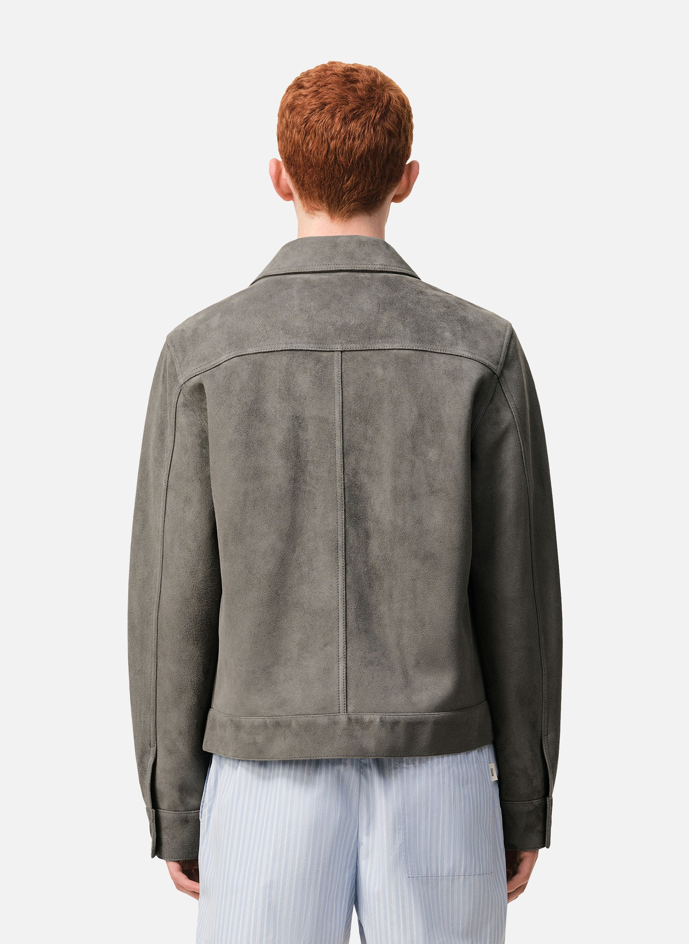 Veste boutonnée ami de coeur en cuir Gris