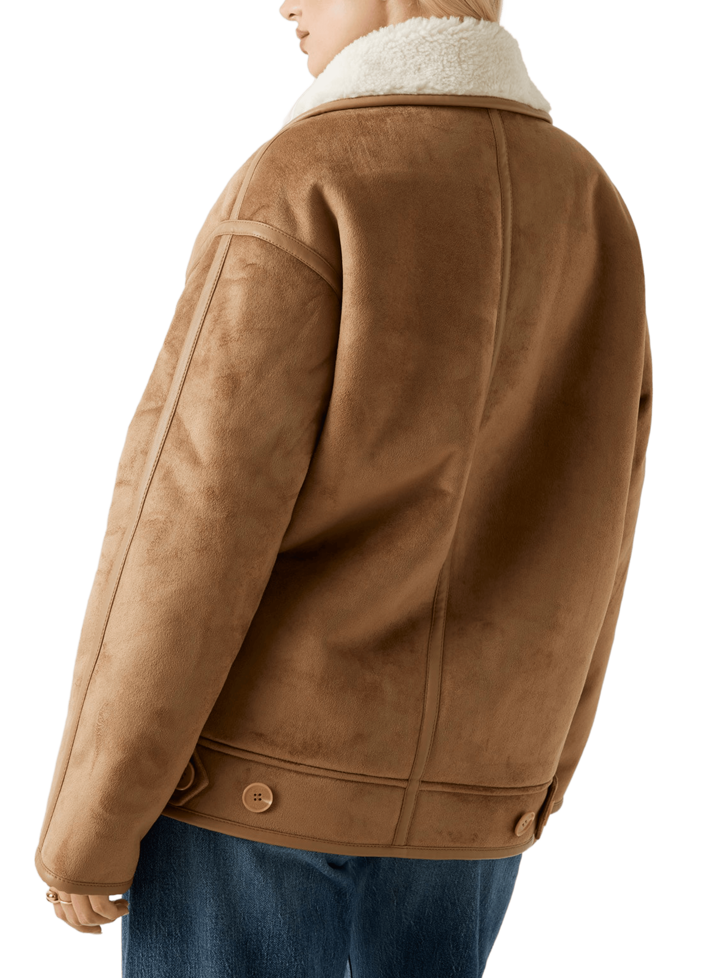 Manteau suédé col châle GUESS Multicolore