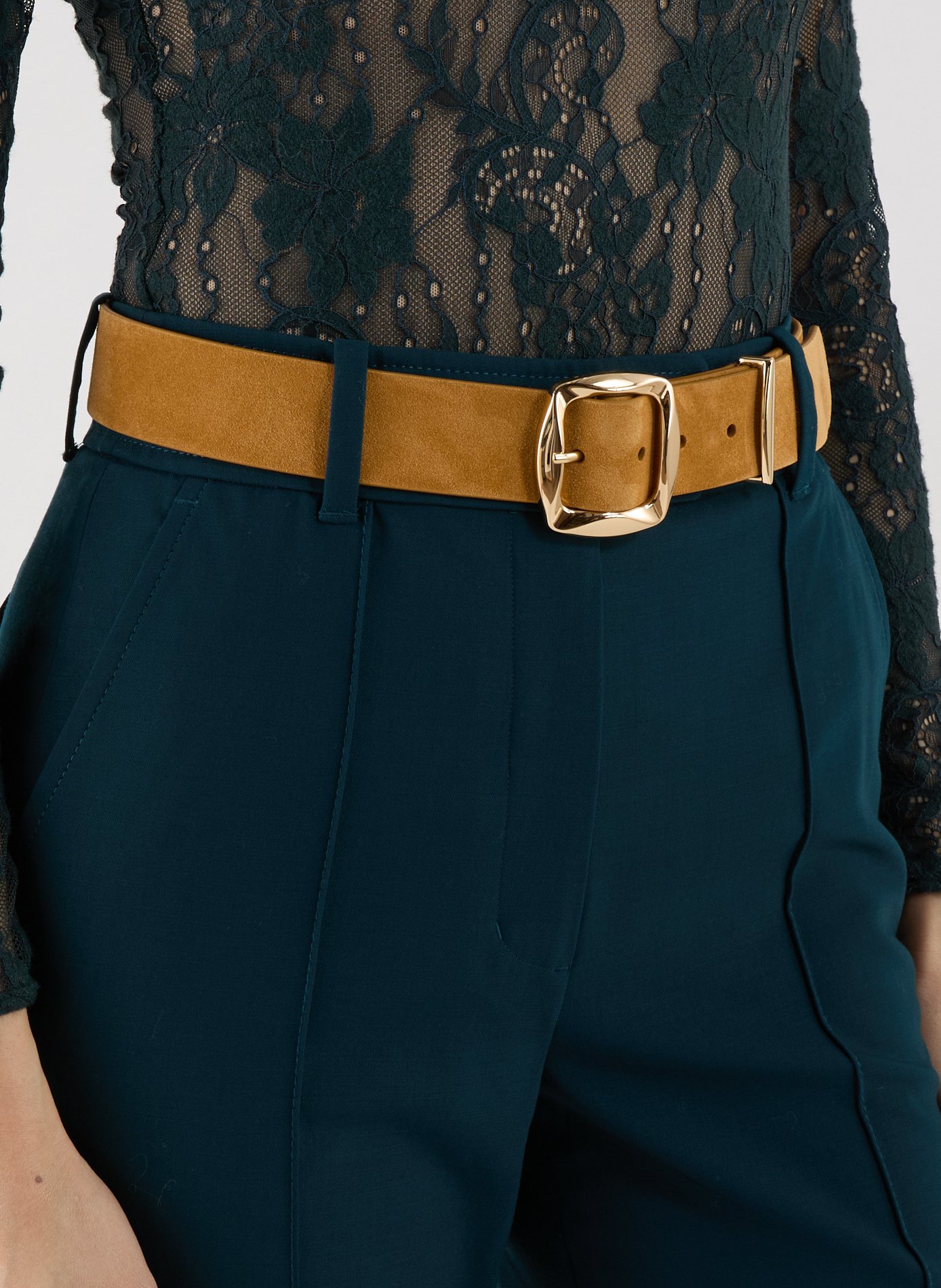 Belt with suede leather buckle ZIMMERMANN Brown