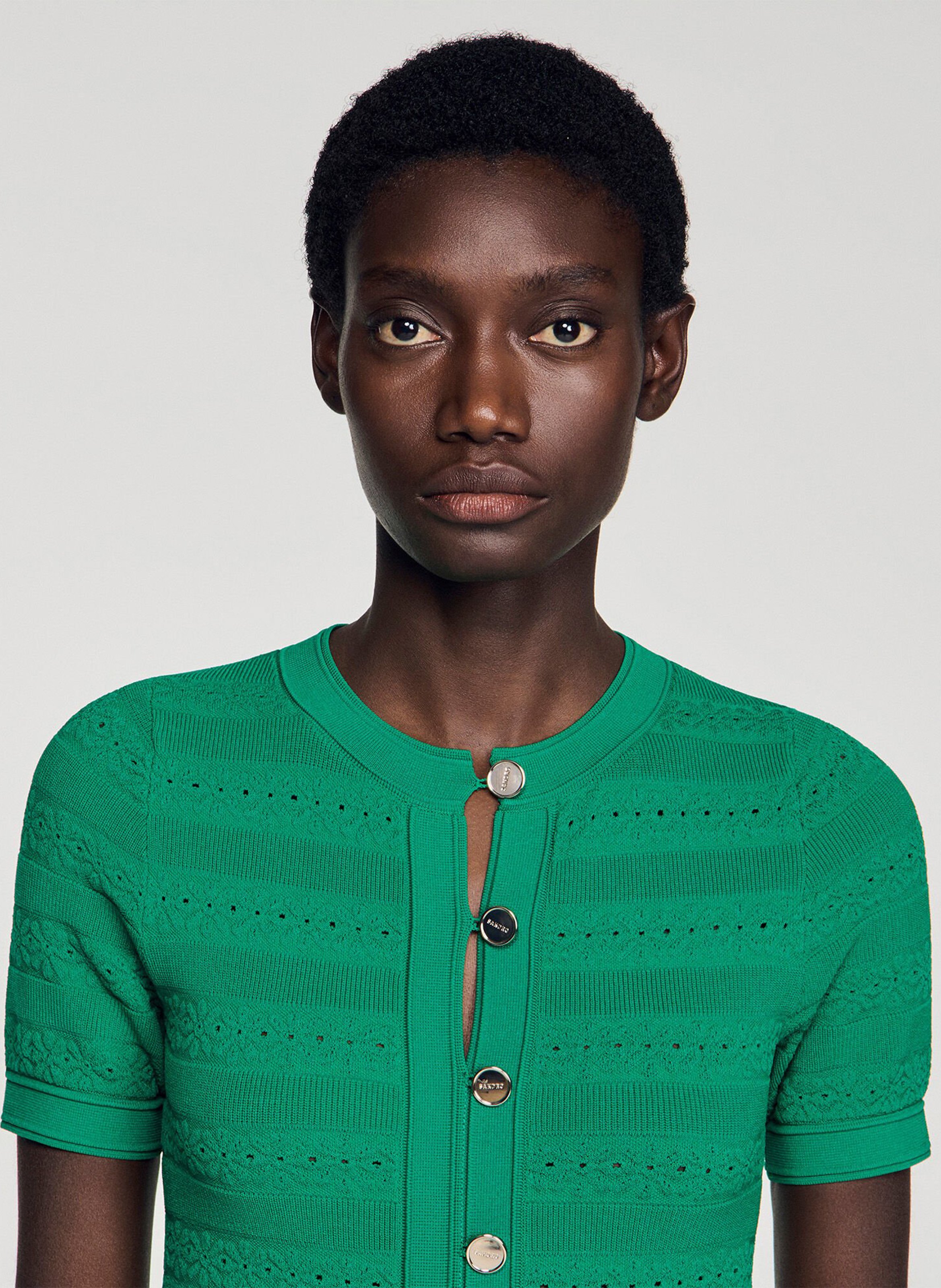 Robe longue col rond SANDRO Vert