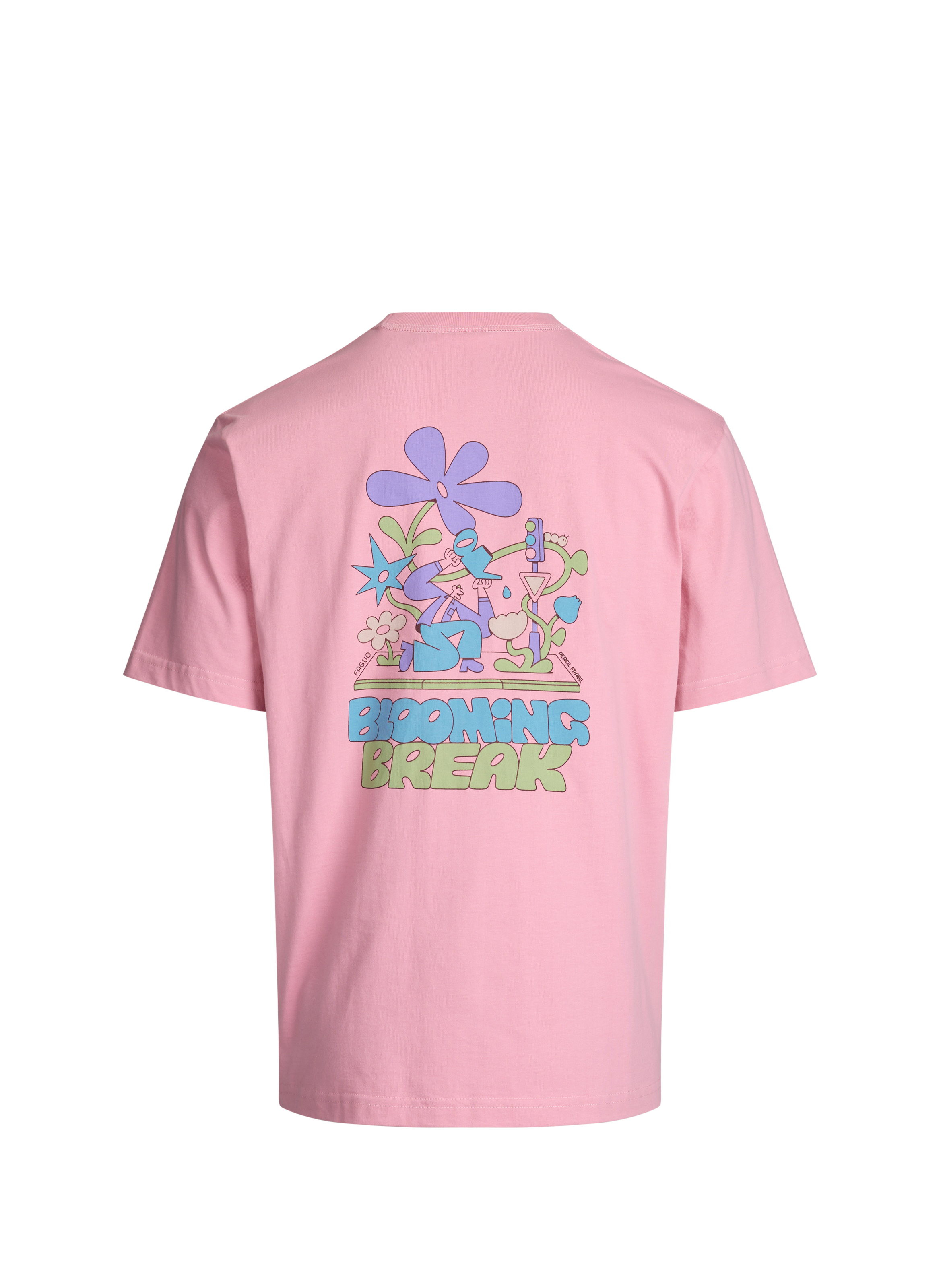 Printed Lugny cotton T-shirt FAGUO Pink